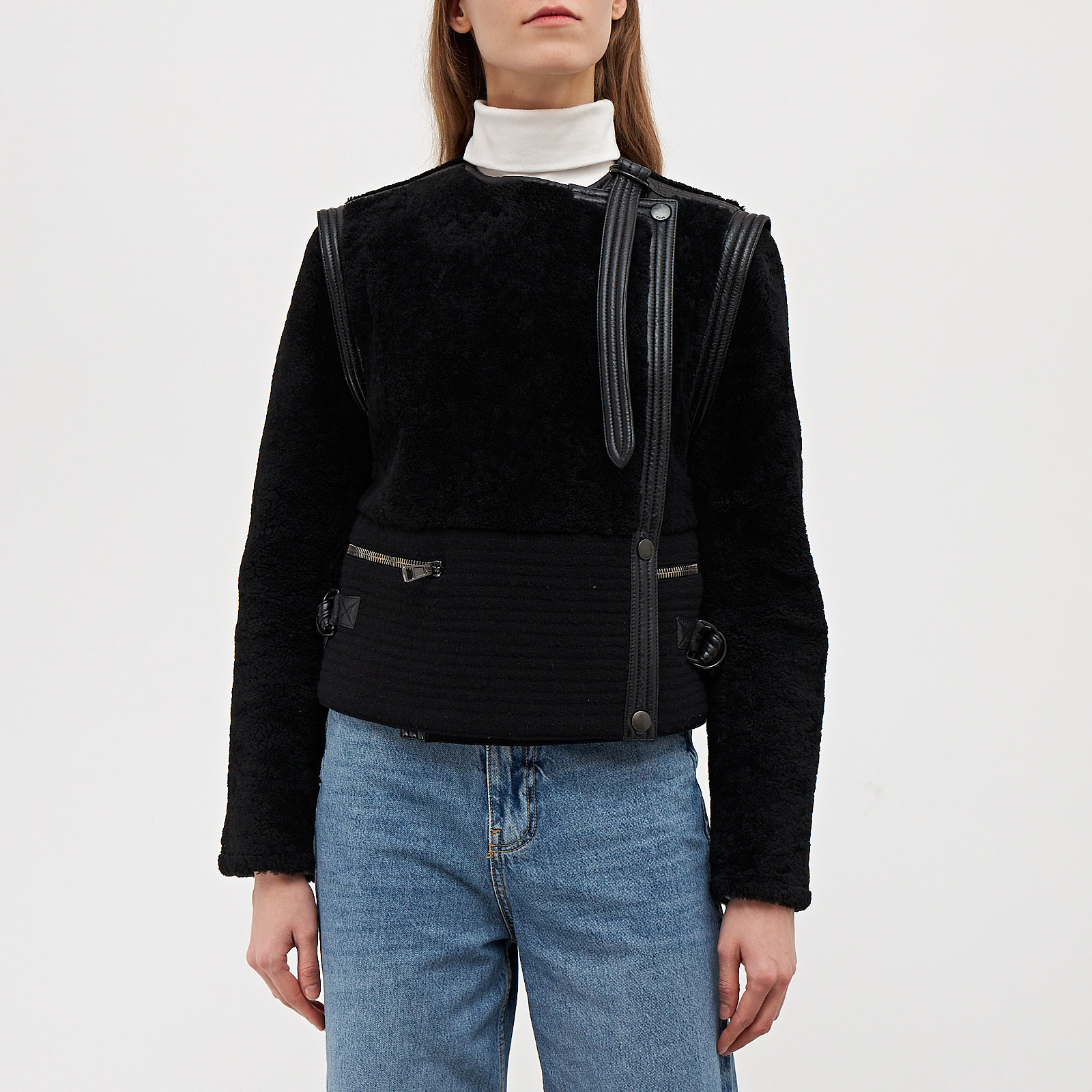 Дубленка черного цвета Chloe - фото из каталога магазина брендовой одежды Second Friend Store Дубленка Chloe - купить оригинал в секонд-хенде SFS - 1