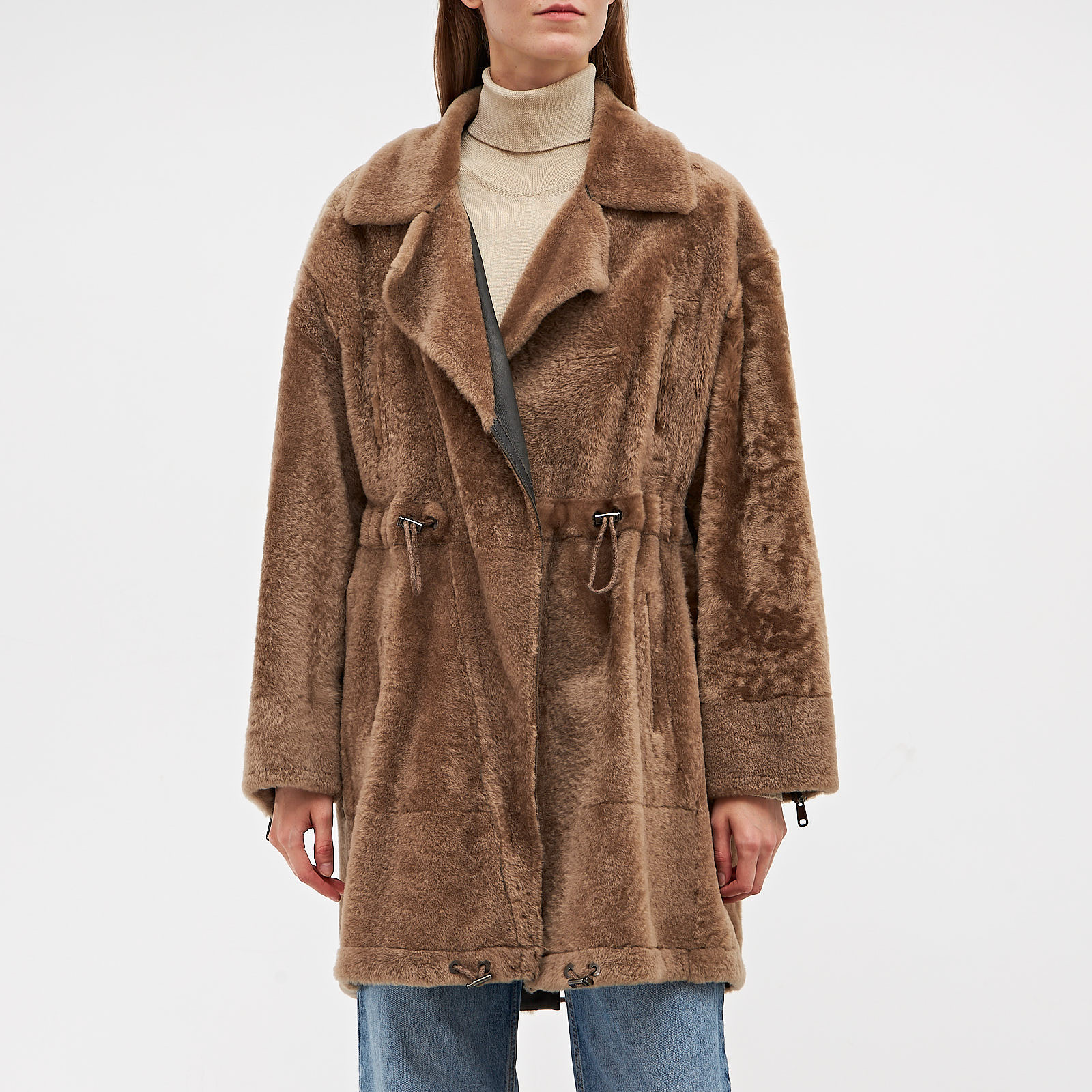 Дубленка коричневого цвета Brunello Cucinelli - фото из каталога магазина брендовой одежды Second Friend Store Дубленка Brunello Cucinelli - купить оригинал в секонд-хенде SFS - 2