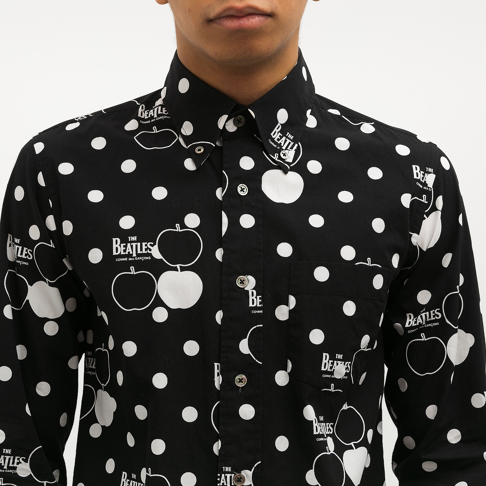 Рубашка The Beatles x черного цвета Comme des Garcons - фото из каталога магазина брендовой одежды Second Friend Store Рубашка The Beatles x Comme des Garcons - купить оригинал в секонд-хенде SFS - 4