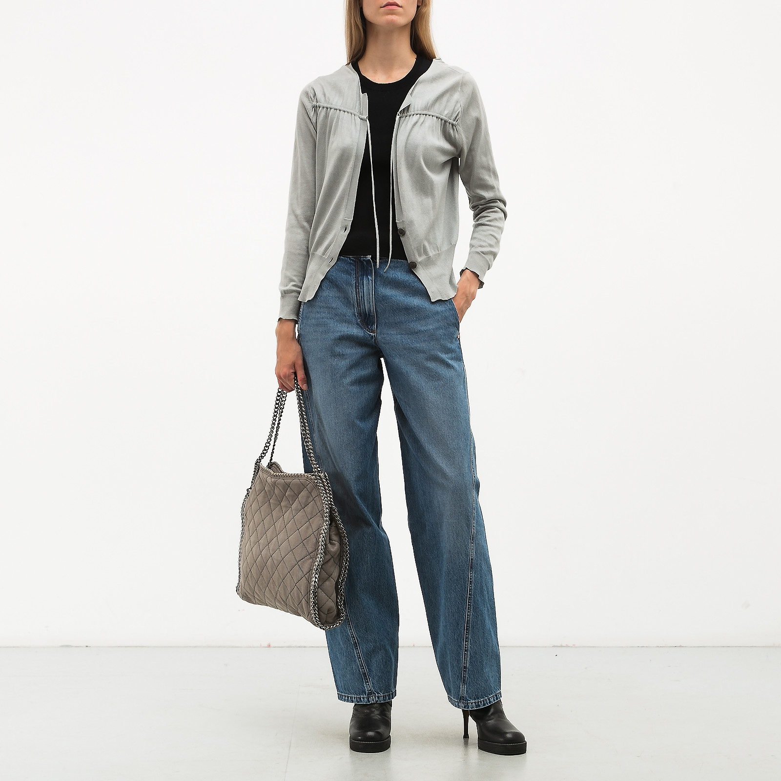 Кардиган серого цвета Dries Van Noten - фото из каталога магазина брендовой одежды Second Friend Store Кардиган Dries Van Noten - купить оригинал в секонд-хенде SFS - 3