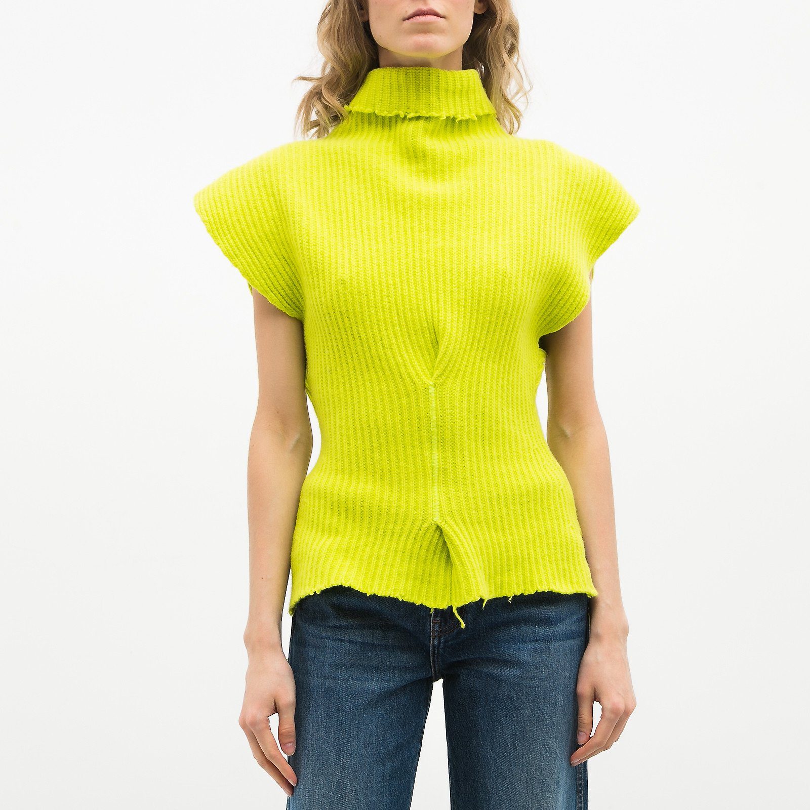 Жилет зеленого цвета Unravel Project - фото из каталога магазина брендовой одежды Second Friend Store Жилет Unravel Project - купить оригинал в секонд-хенде SFS - 1