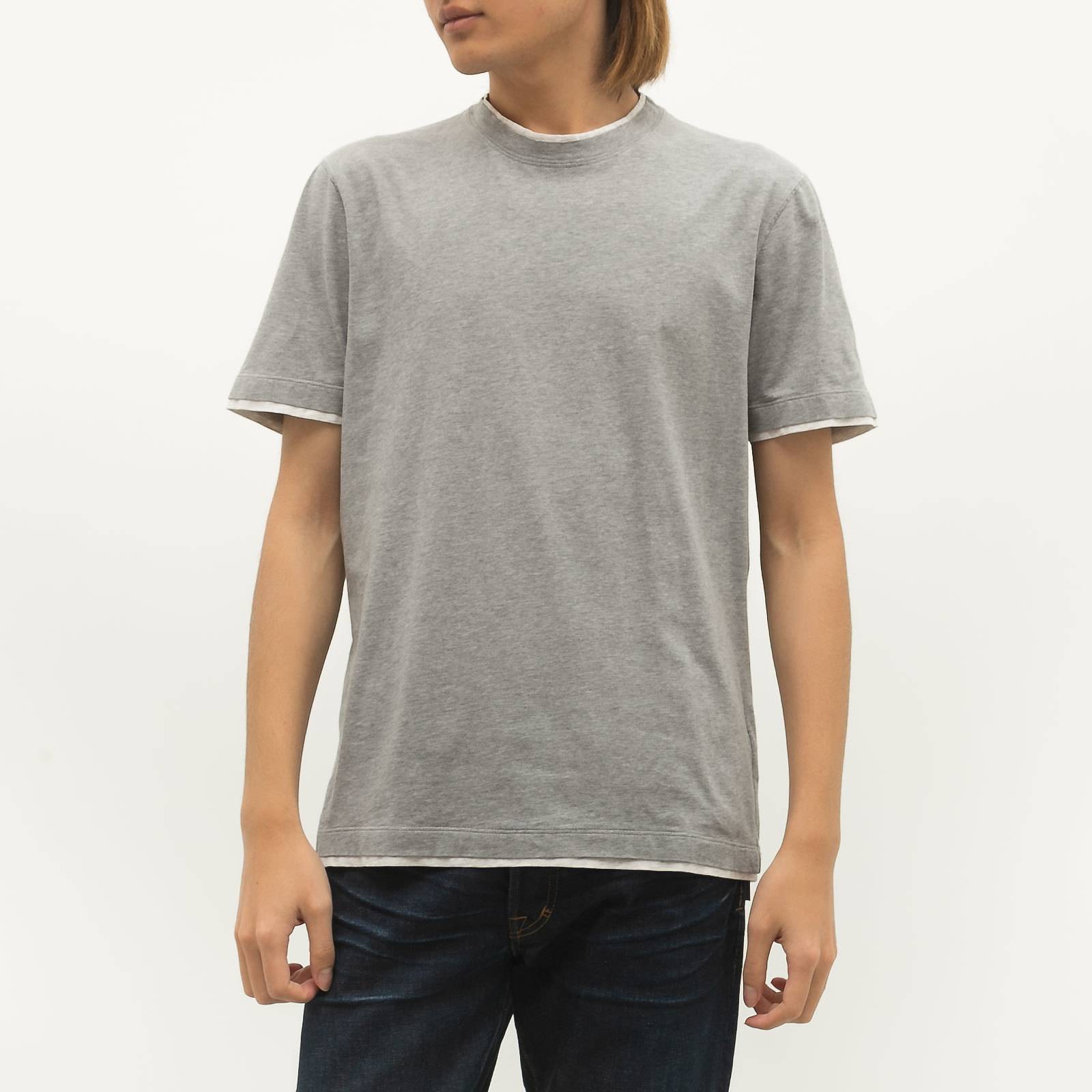 Футболка серого цвета Brunello Cucinelli - фото из каталога магазина брендовой одежды Second Friend Store Футболка Brunello Cucinelli - купить оригинал в секонд-хенде SFS - 1