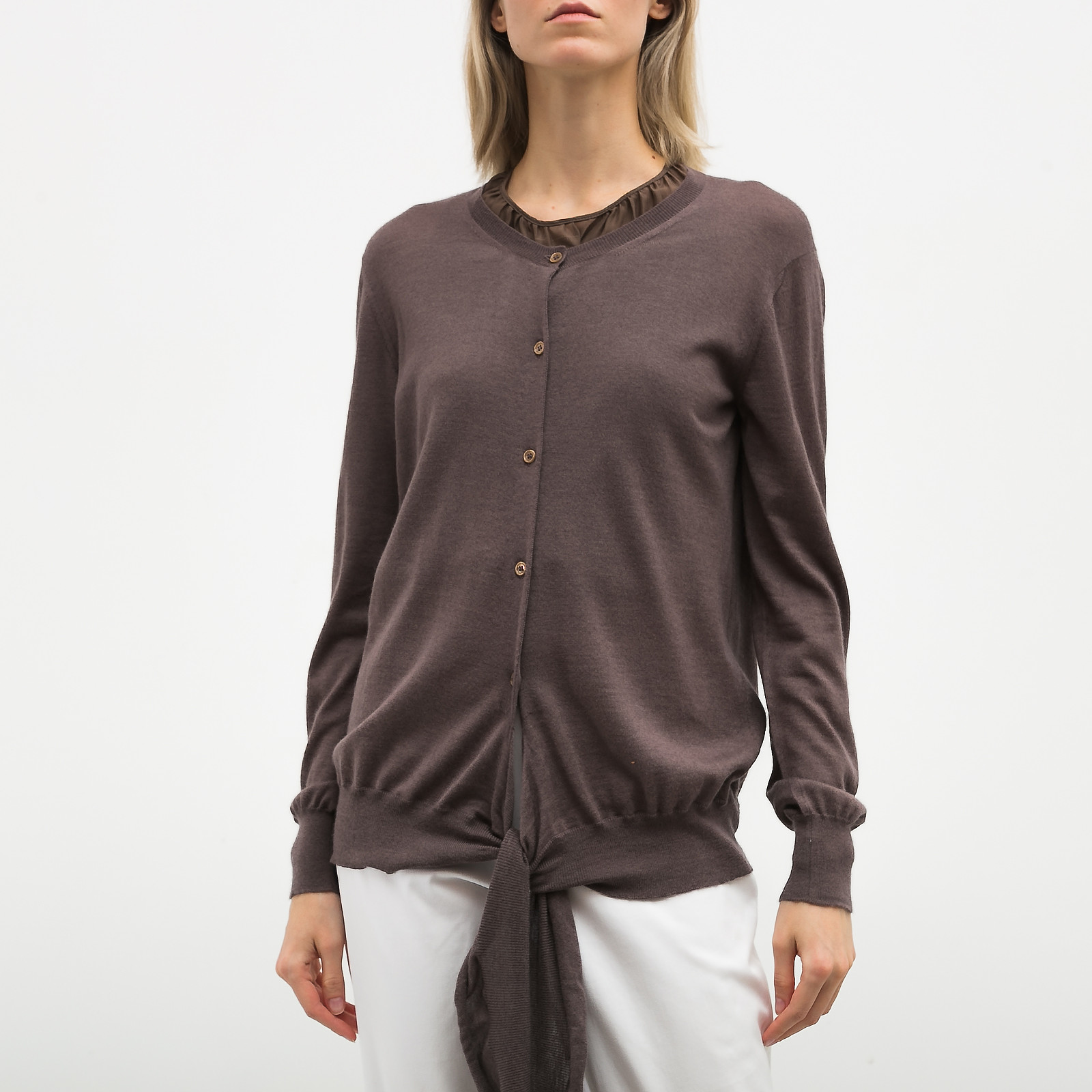 Кардиган  коричневого цвета Chloe - фото из каталога магазина брендовой одежды Second Friend Store Кардиган Chloe - купить оригинал в секонд-хенде SFS - 1