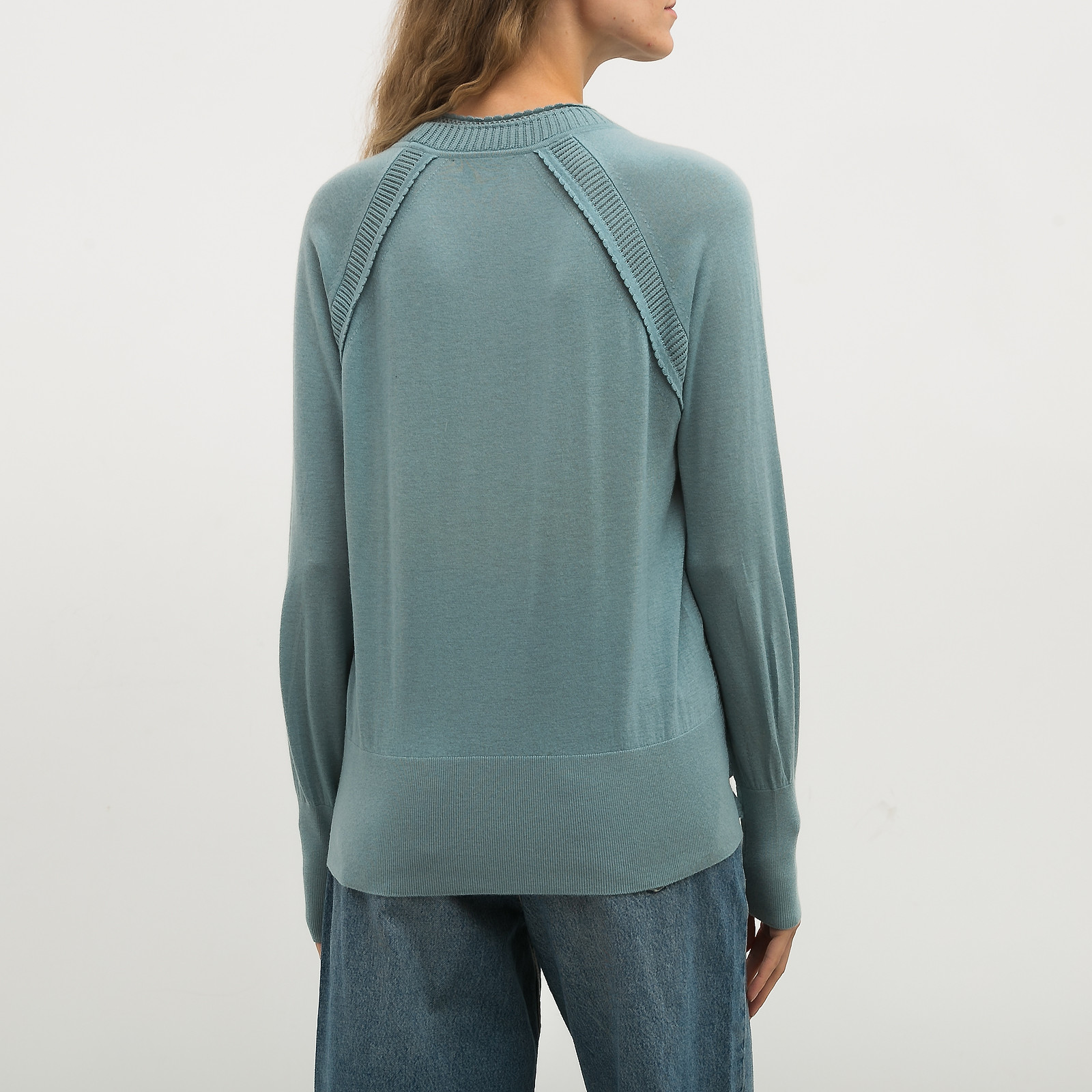 Джемпер голубого цвета Burberry - фото из каталога магазина брендовой одежды Second Friend Store Джемпер Burberry - купить оригинал в секонд-хенде SFS - 3