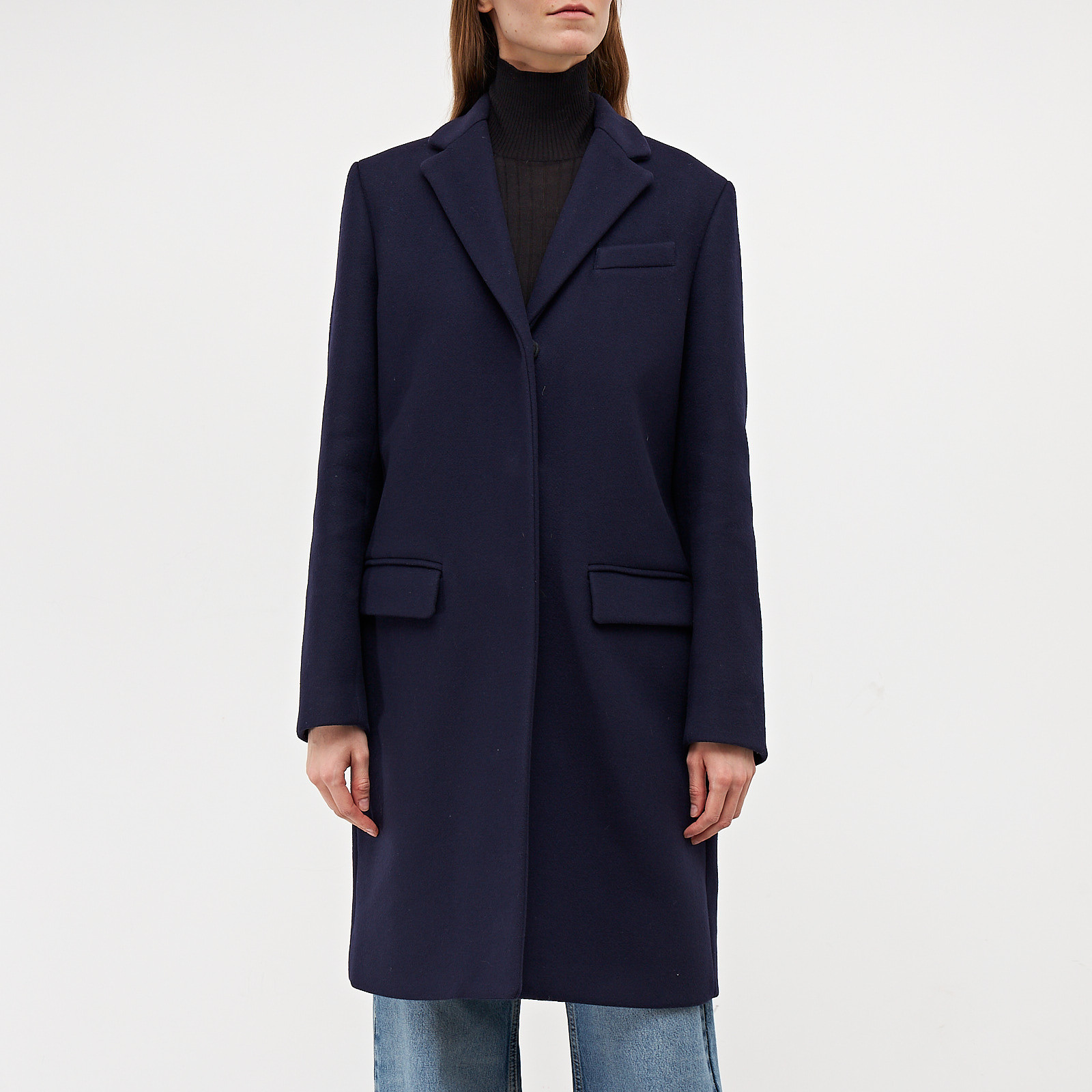 Пальто синего цвета MSGM - фото из каталога магазина брендовой одежды Second Friend Store Пальто MSGM - купить оригинал в секонд-хенде SFS - 1