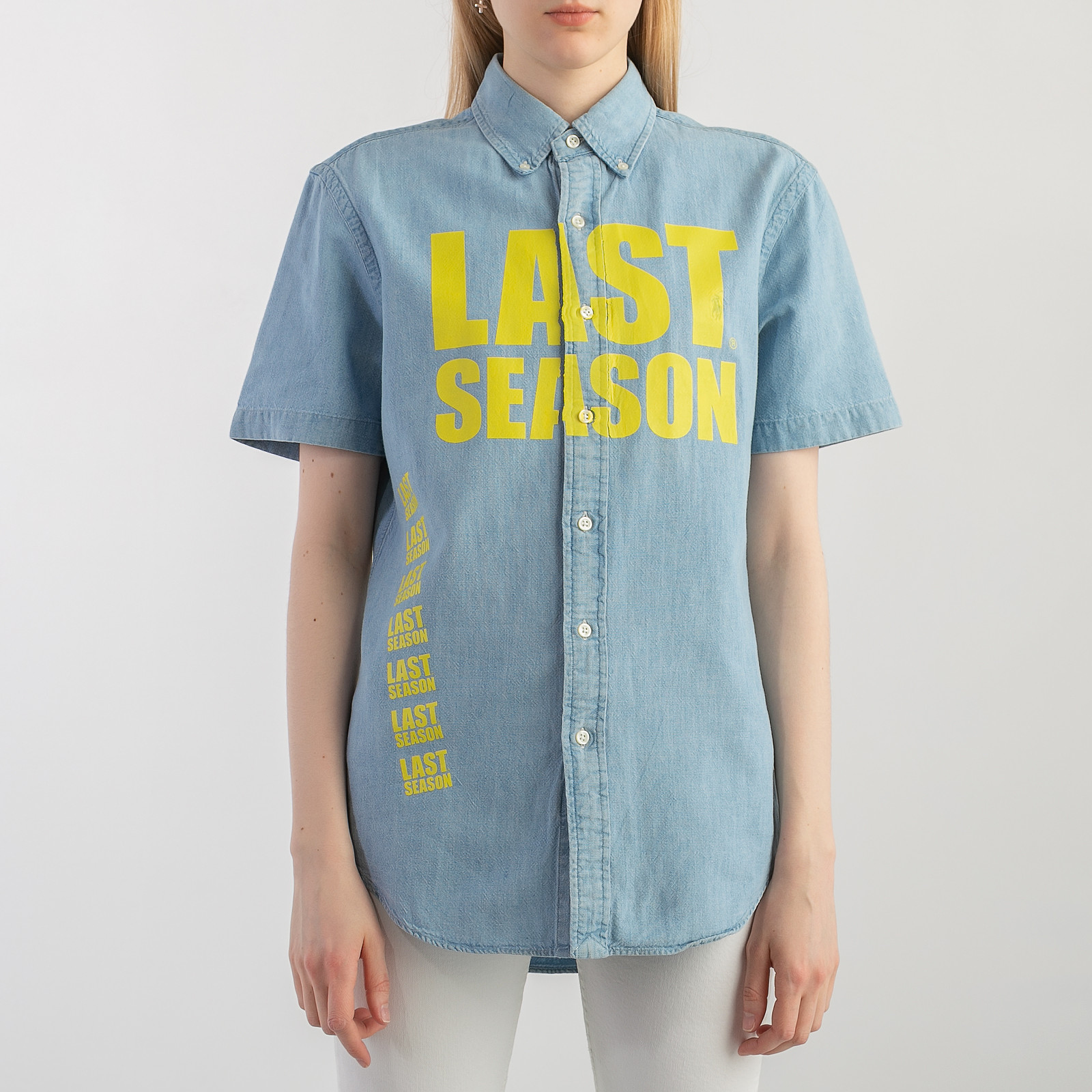 Рубашка  голубого цвета Tigran Avetisyan x SFS - фото из каталога магазина брендовой одежды Second Friend Store Рубашка Tigran Avetisyan x SFS - купить оригинал в секонд-хенде SFS - 1