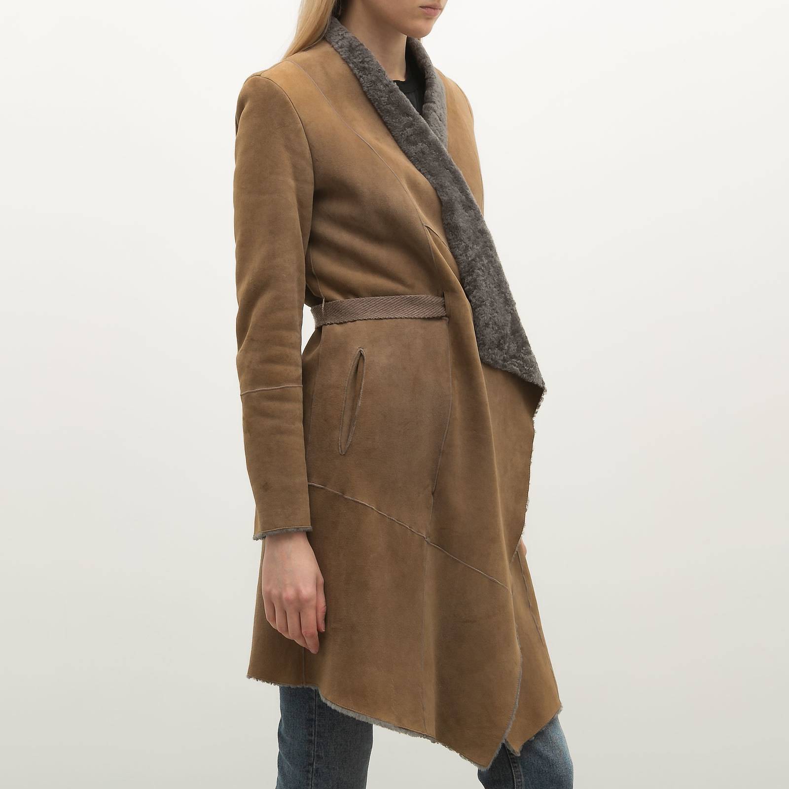 Дубленка коричневого цвета Brunello Cucinelli - фото из каталога магазина брендовой одежды Second Friend Store Дубленка Brunello Cucinelli - купить оригинал в секонд-хенде SFS - 3