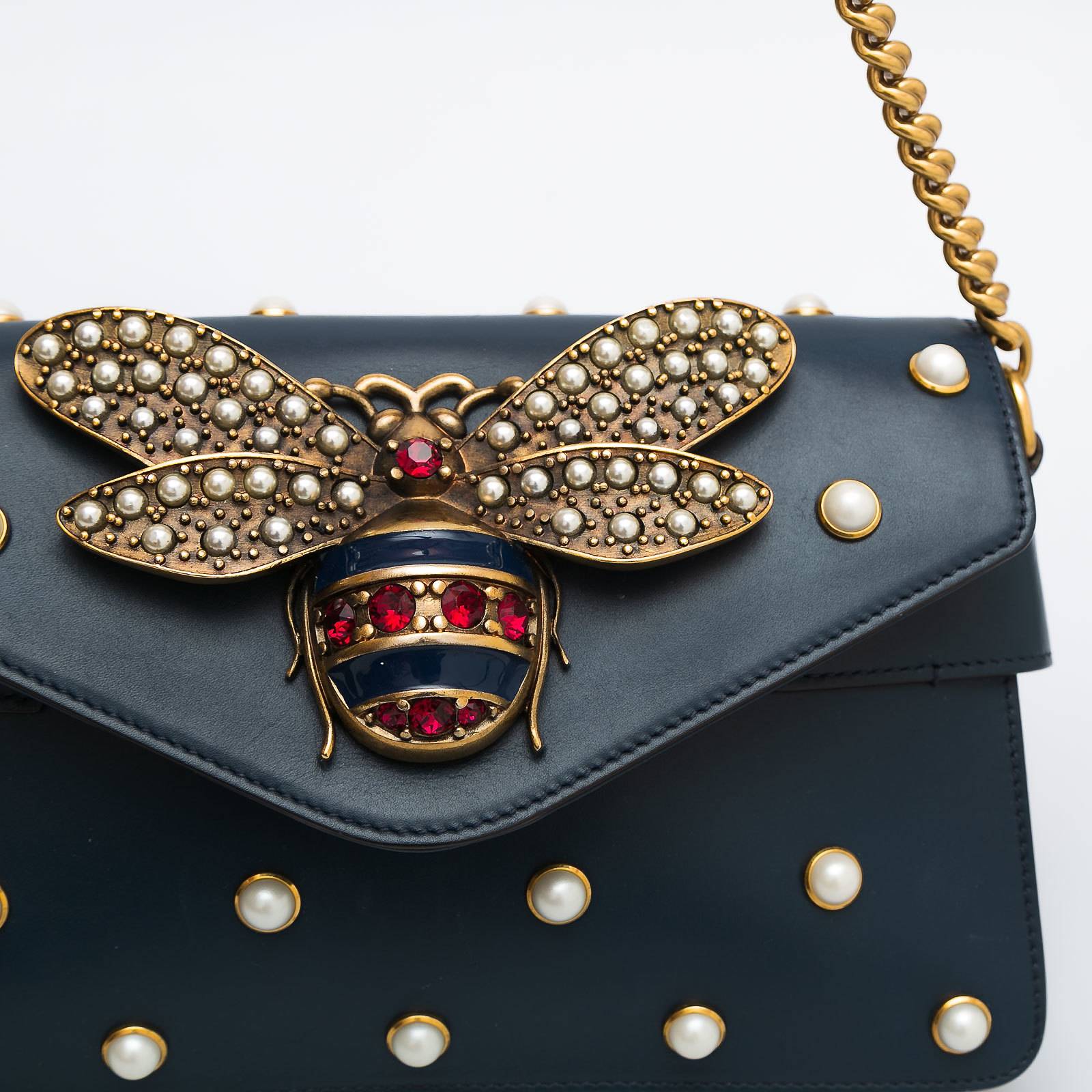 Сумка синего цвета Gucci - фото из каталога магазина брендовой одежды Second Friend Store Сумка Gucci - купить оригинал в секонд-хенде SFS - 5