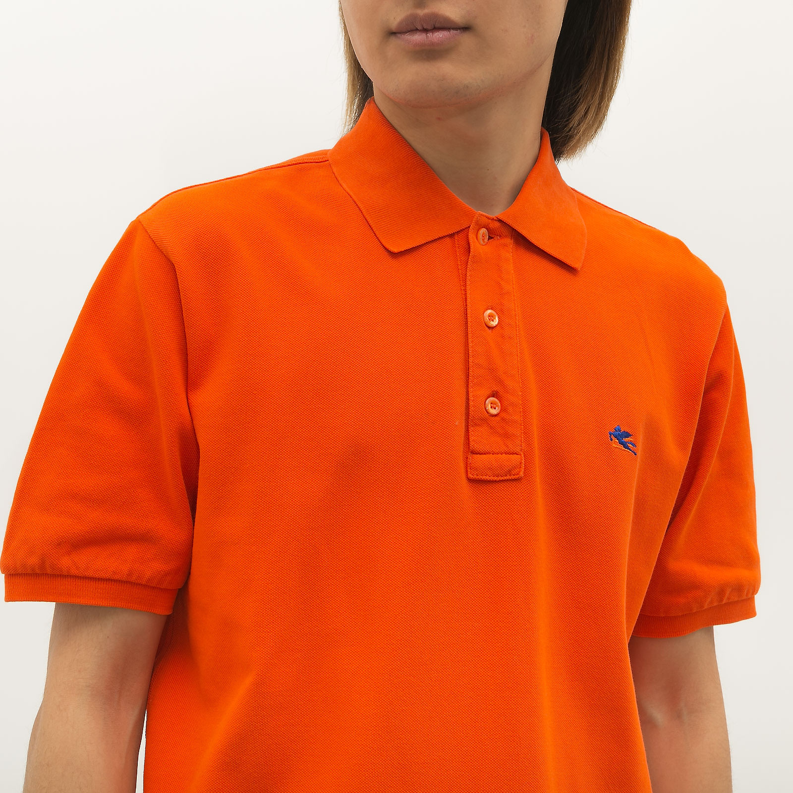 Поло оранжевого цвета Etro - фото из каталога магазина брендовой одежды Second Friend Store Поло Etro - купить оригинал в секонд-хенде SFS - 3