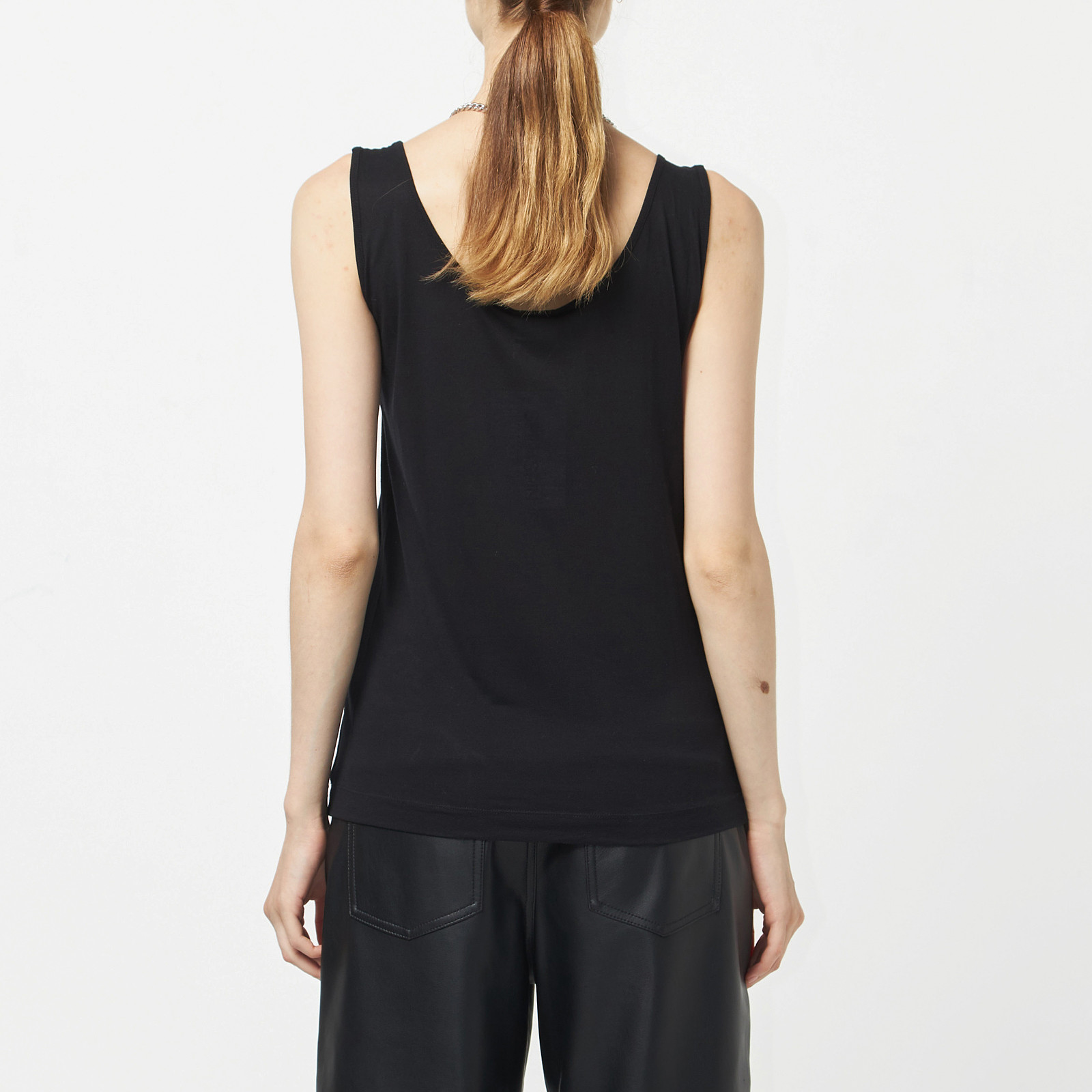 Топ черного цвета Dries Van Noten - фото из каталога магазина брендовой одежды Second Friend Store Топ Dries Van Noten - купить оригинал в секонд-хенде SFS - 2