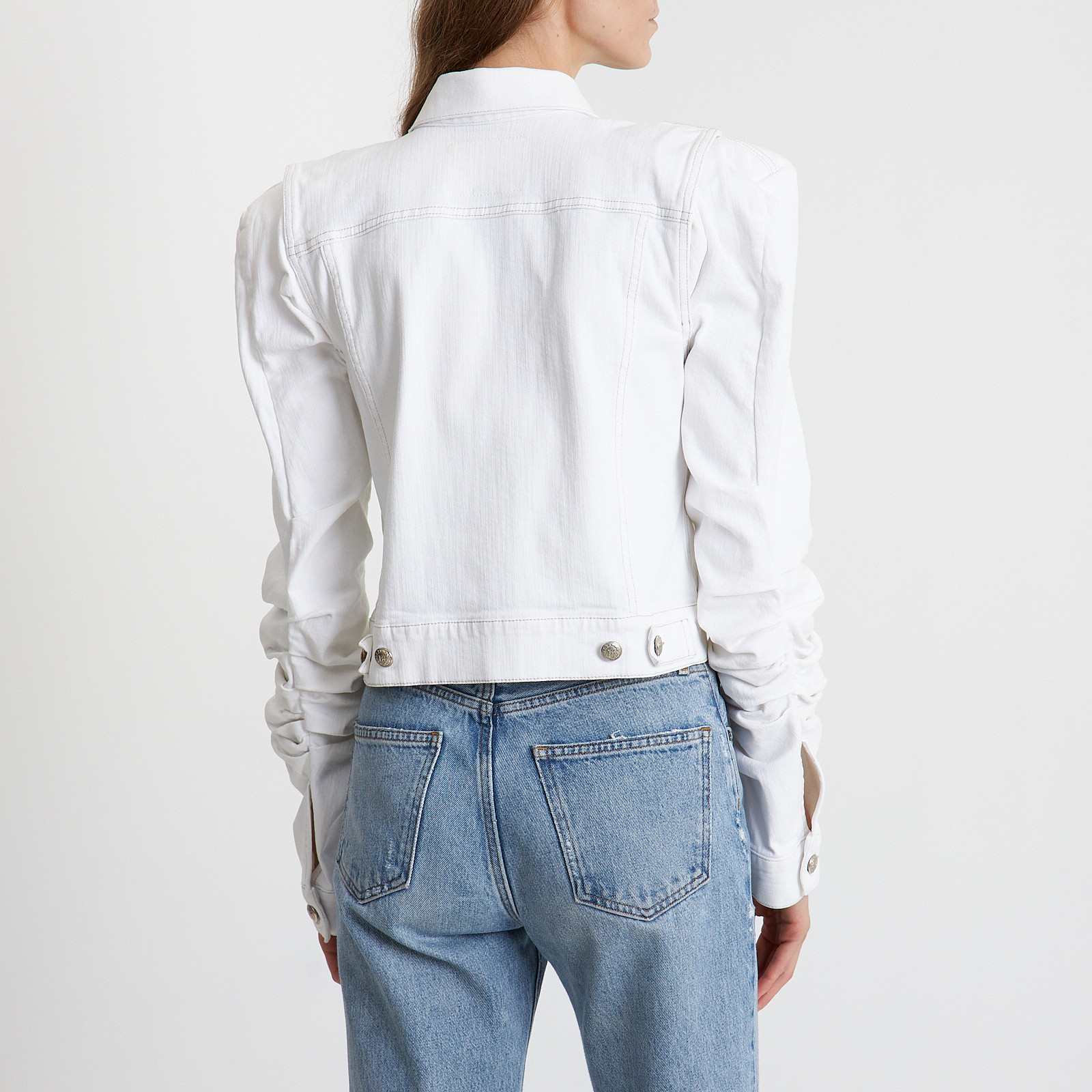 Джинсовая куртка белого цвета R13 - фото из каталога магазина брендовой одежды Second Friend Store Джинсовая куртка R13 - купить оригинал в секонд-хенде SFS - 3