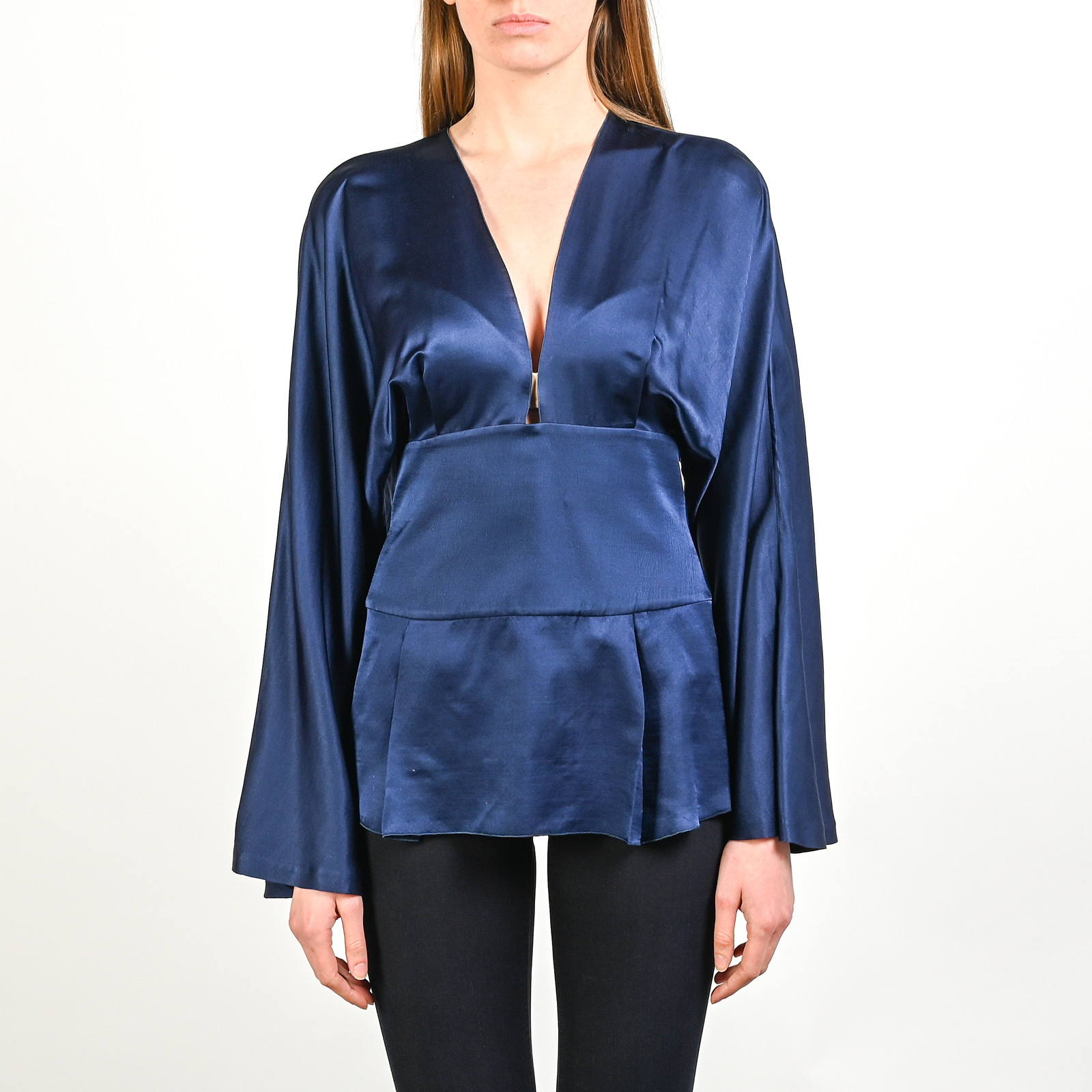 Блуза синего цвета Stella McCartney - фото из каталога магазина брендовой одежды Second Friend Store Блуза Stella McCartney - купить оригинал в секонд-хенде SFS - 1