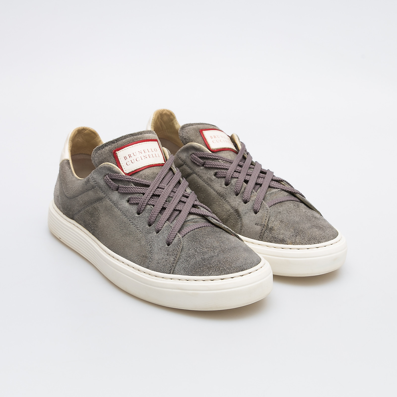 Кеды серого цвета Brunello Cucinelli - фото из каталога магазина брендовой одежды Second Friend Store Кеды Brunello Cucinelli - купить оригинал в секонд-хенде SFS - 2