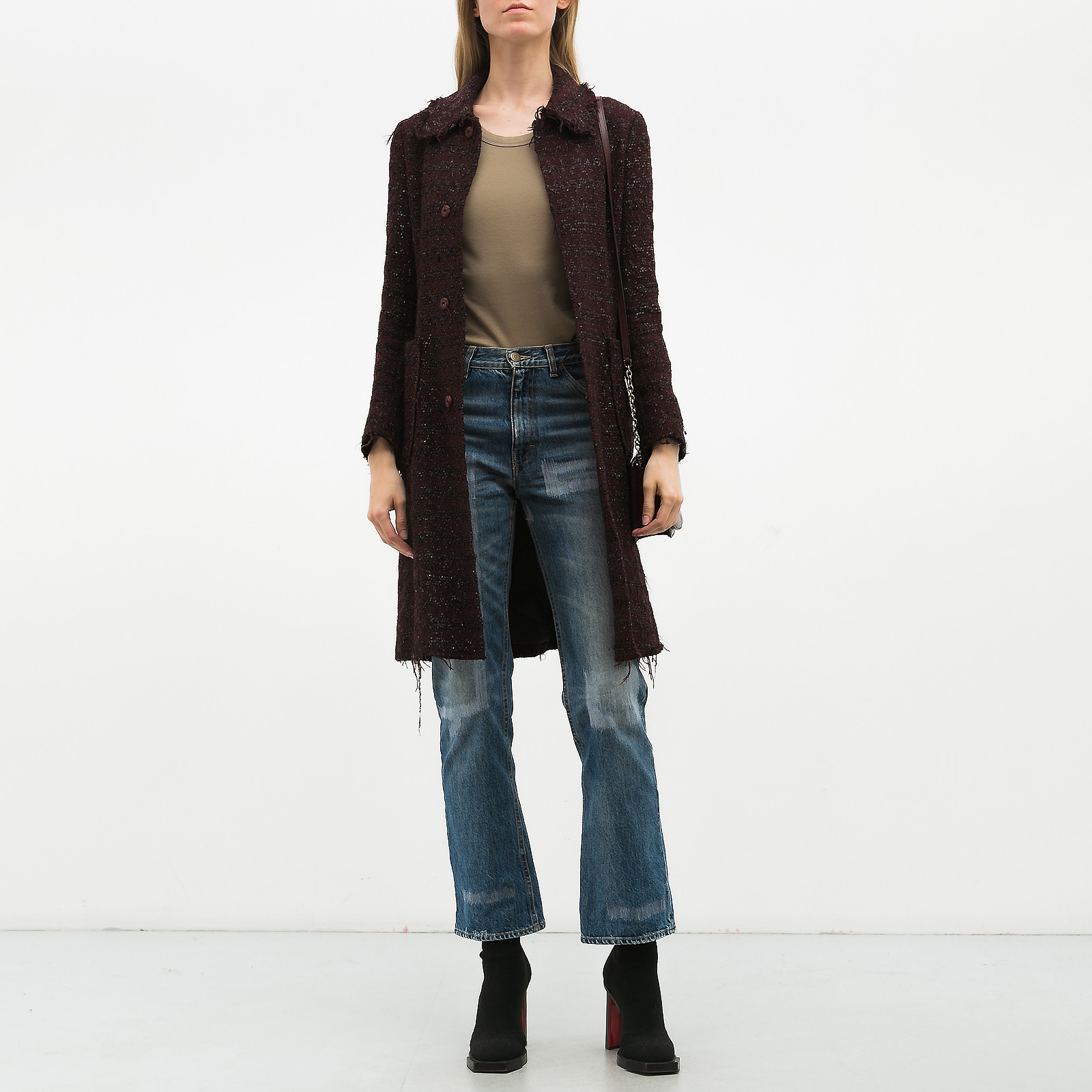 Пальто  бордового цвета Marni - фото из каталога магазина брендовой одежды Second Friend Store Пальто Marni - купить оригинал в секонд-хенде SFS - 2
