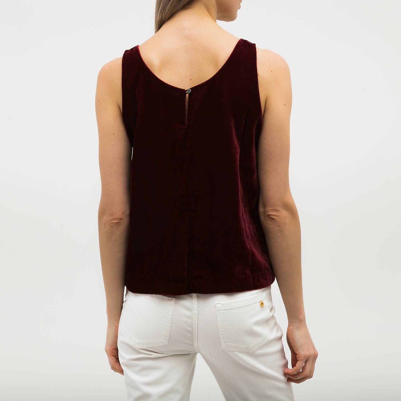 Топ бордового цвета J.Crew - фото из каталога магазина брендовой одежды Second Friend Store Топ J.Crew - купить оригинал в секонд-хенде SFS - 3