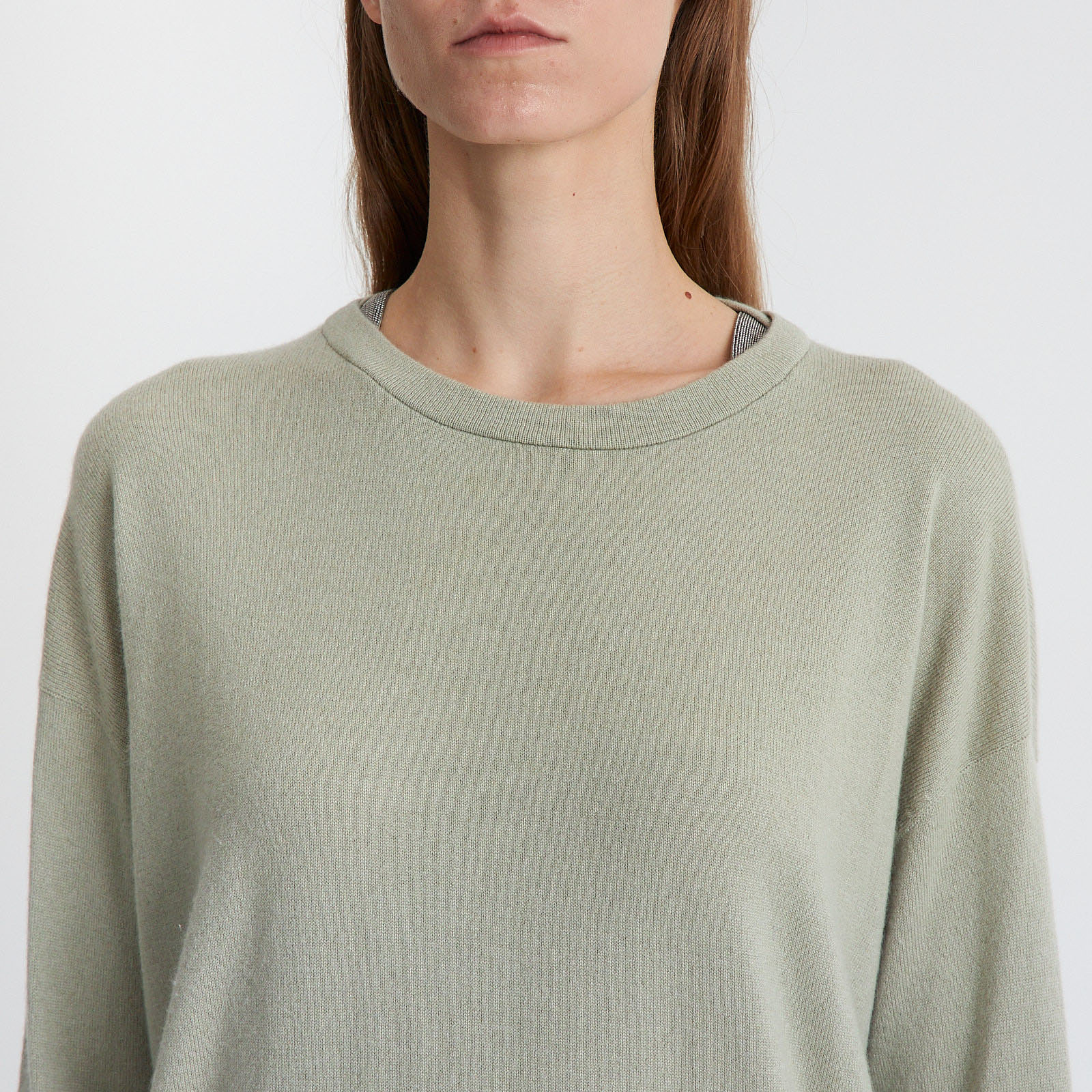 Джемпер зеленого цвета Brunello Cucinelli - фото из каталога магазина брендовой одежды Second Friend Store Джемпер Brunello Cucinelli - купить оригинал в секонд-хенде SFS - 4