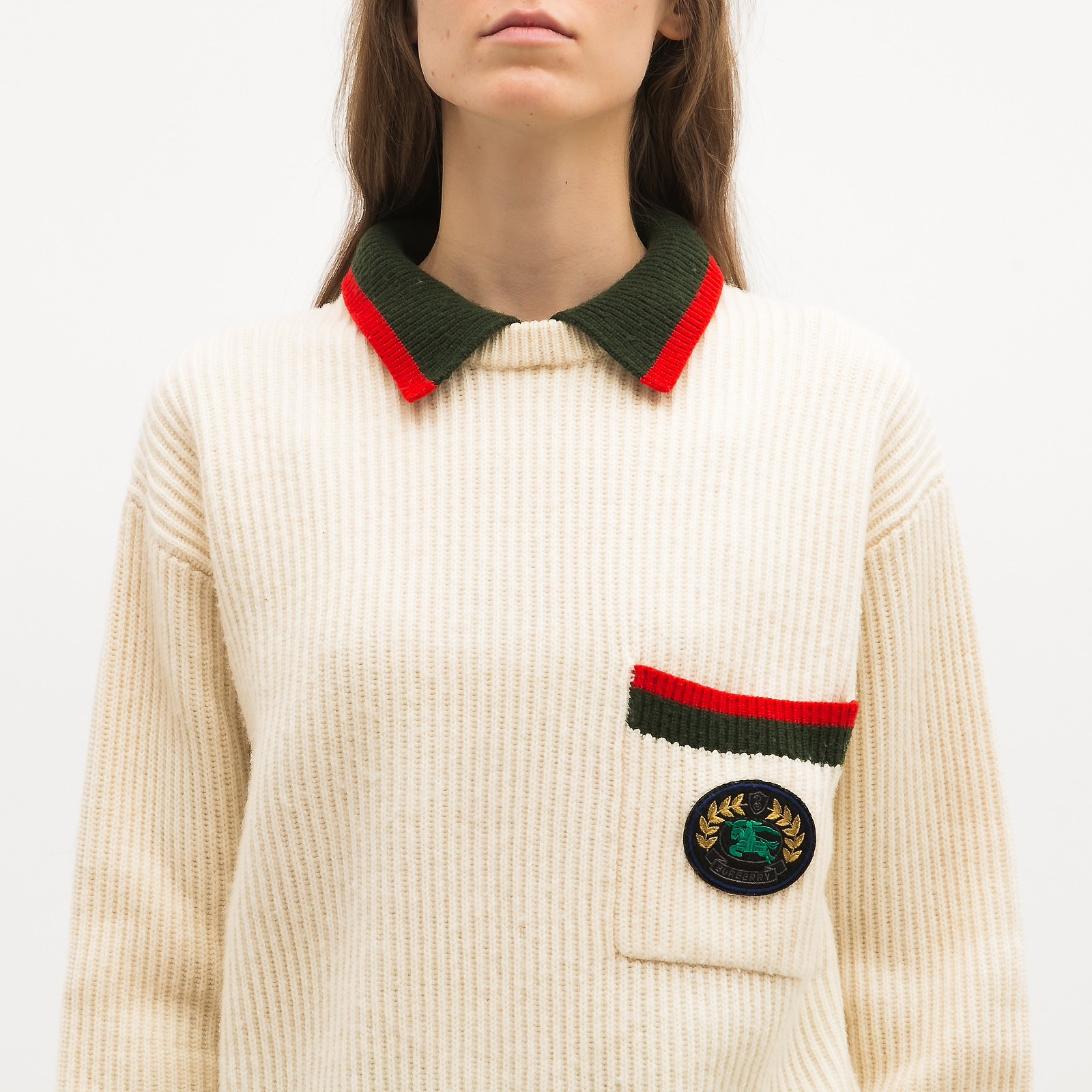 Свитер  белого цвета Burberry - фото из каталога магазина брендовой одежды Second Friend Store Свитер Burberry - купить оригинал в секонд-хенде SFS - 4