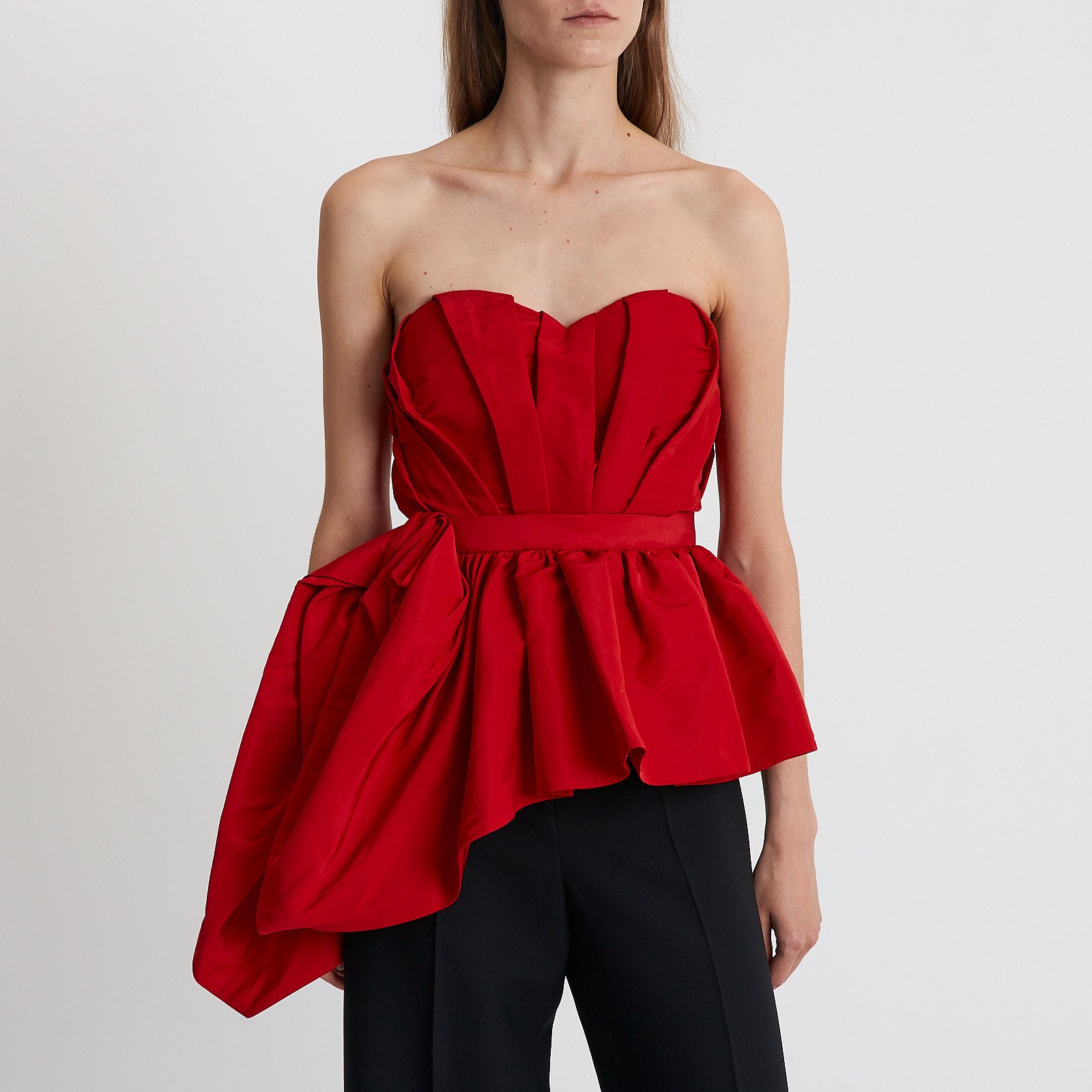 Топ-корсет красного цвета Alexander McQueen - фото из каталога магазина брендовой одежды Second Friend Store Топ-корсет Alexander McQueen - купить оригинал в секонд-хенде SFS - 1