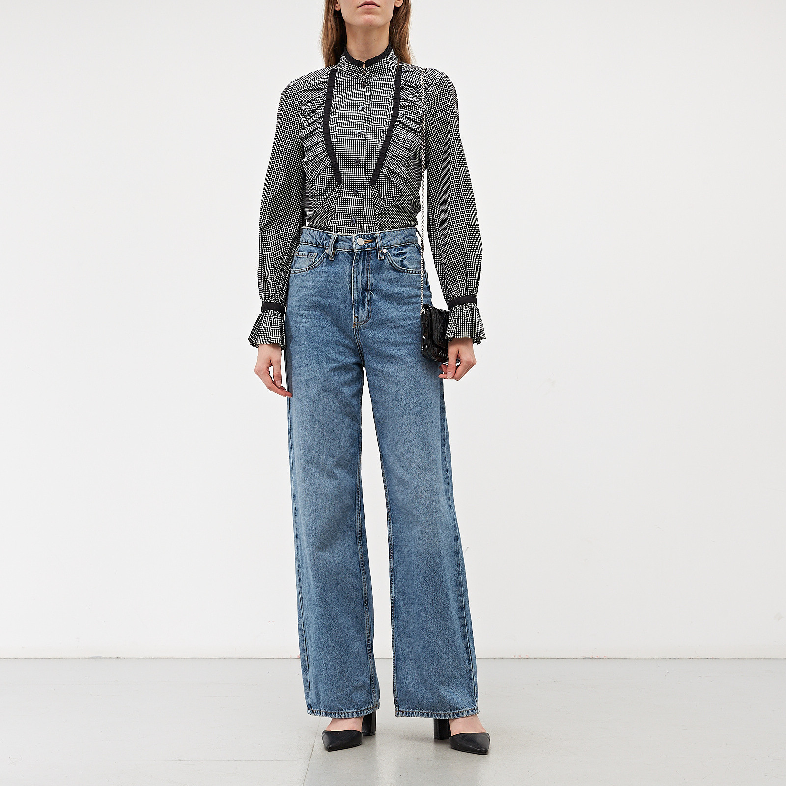 Рубашка черного цвета Kenzo - фото из каталога магазина брендовой одежды Second Friend Store Рубашка Kenzo - купить оригинал в секонд-хенде SFS - 2