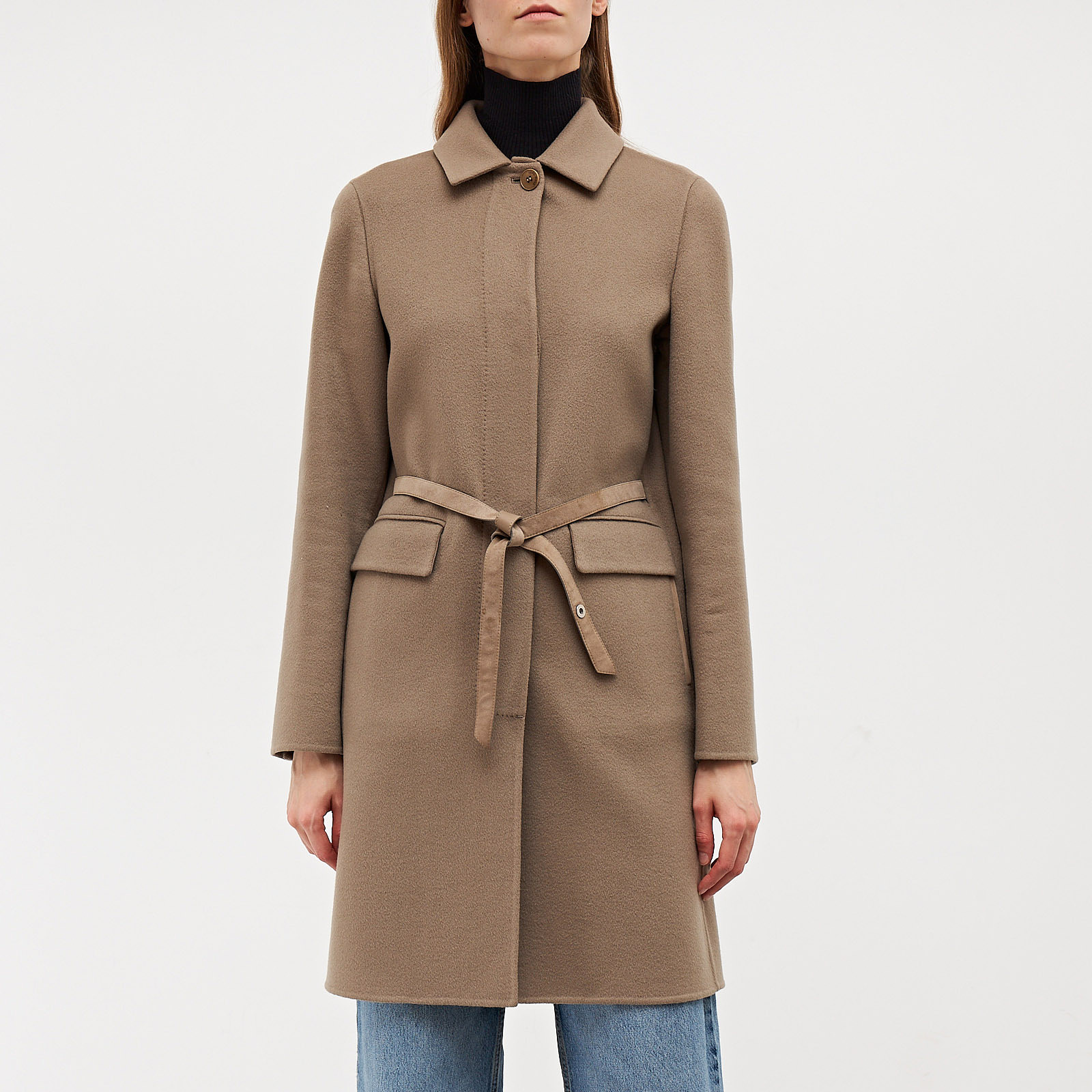 Пальто зеленого цвета Loro Piana - фото из каталога магазина брендовой одежды Second Friend Store Пальто Loro Piana - купить оригинал в секонд-хенде SFS - 1