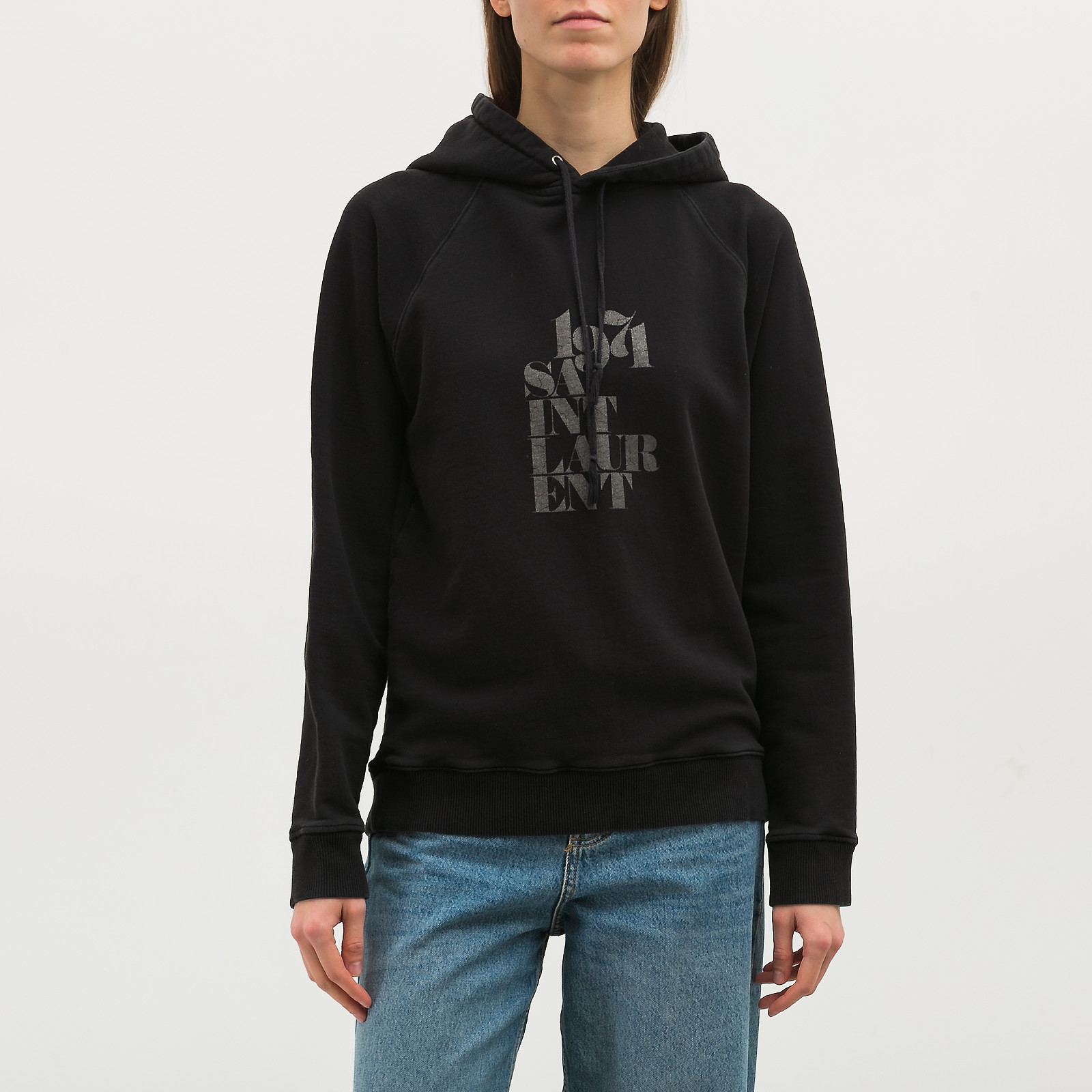 Худи черного цвета Saint Laurent - фото из каталога магазина брендовой одежды Second Friend Store Худи Saint Laurent - купить оригинал в секонд-хенде SFS - 1