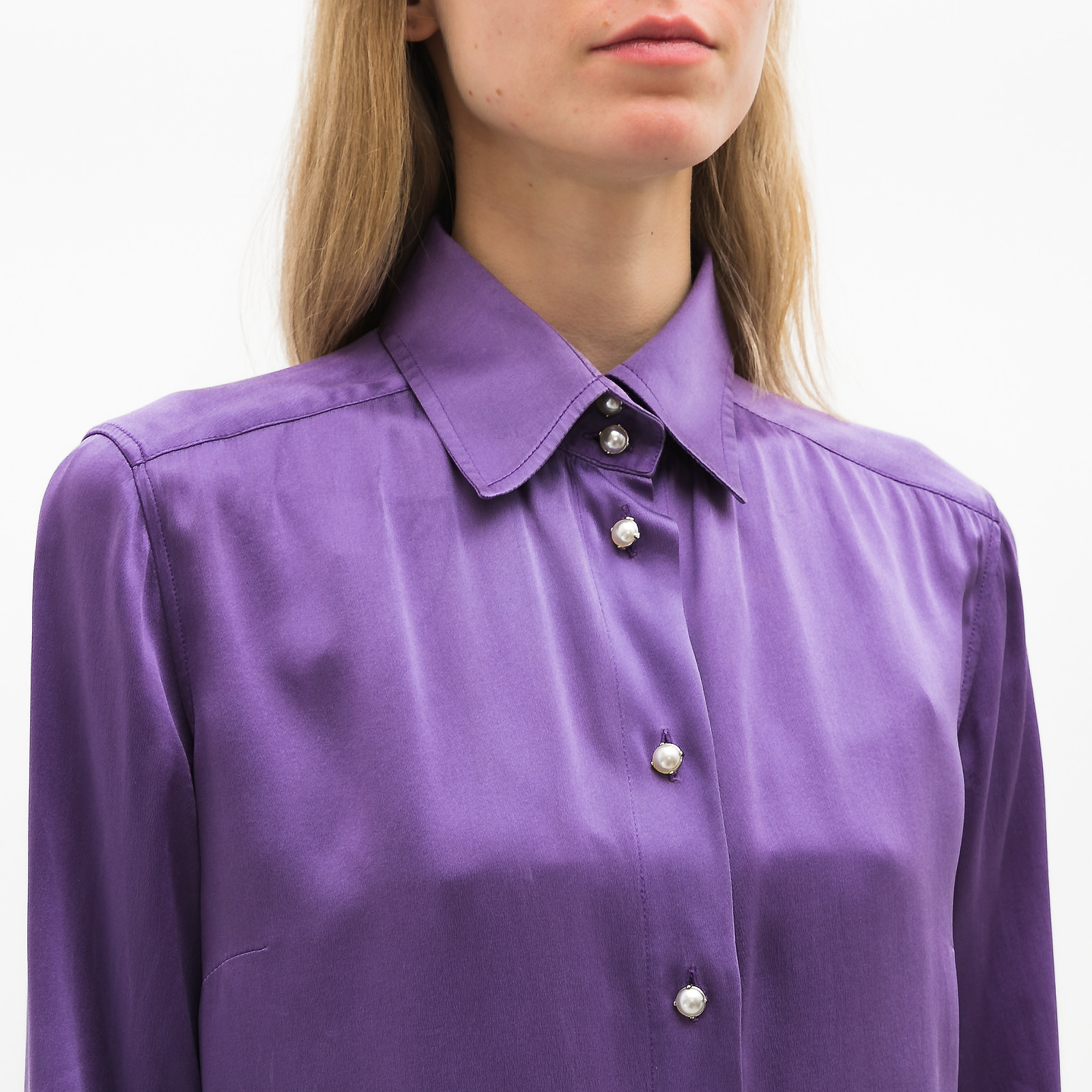 Рубашка фиолетового цвета Dolce&Gabbana - фото из каталога магазина брендовой одежды Second Friend Store Рубашка Dolce&Gabbana - купить оригинал в секонд-хенде SFS - 4