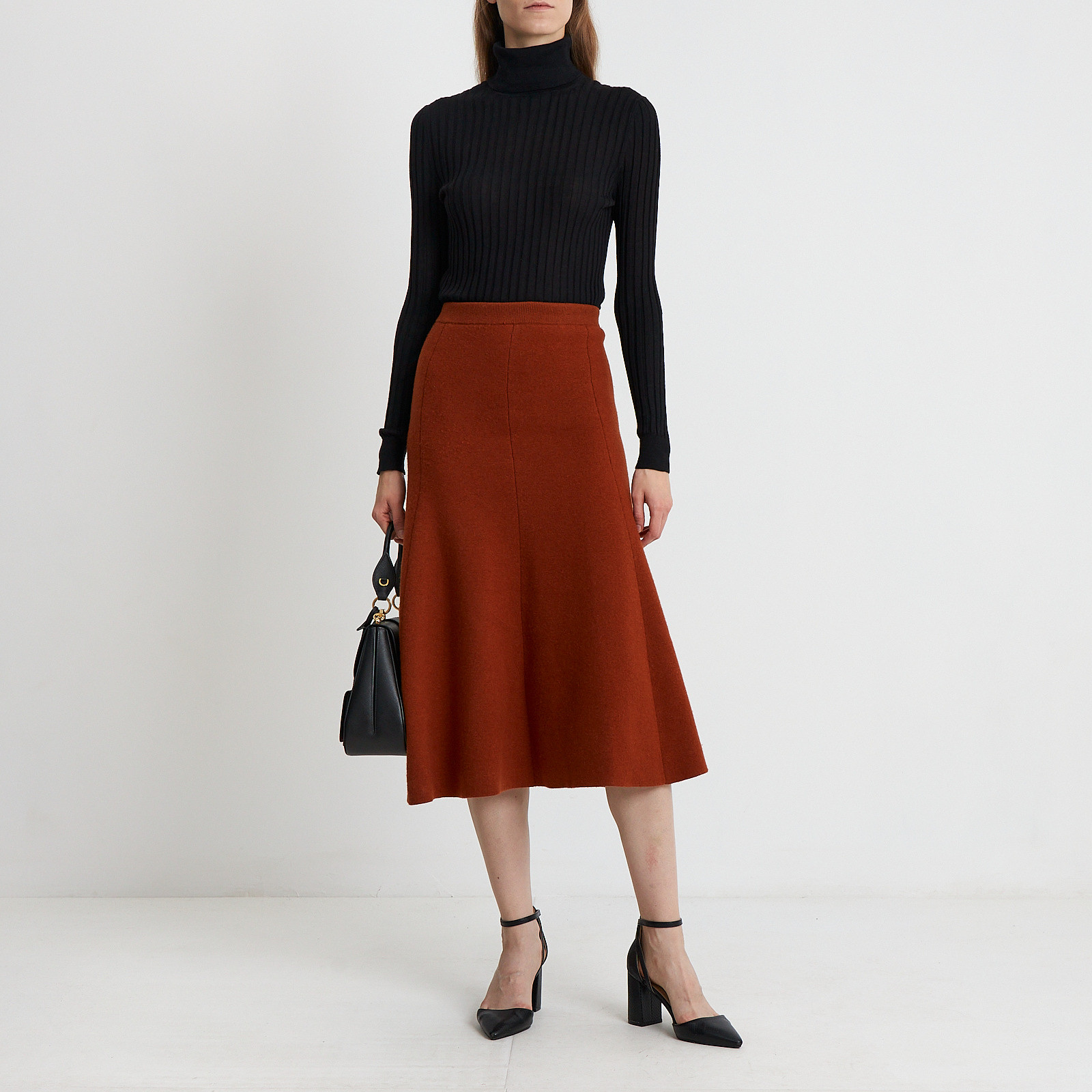 Юбка коричневого цвета Joseph - фото из каталога магазина брендовой одежды Second Friend Store Юбка Joseph - купить оригинал в секонд-хенде SFS - 2