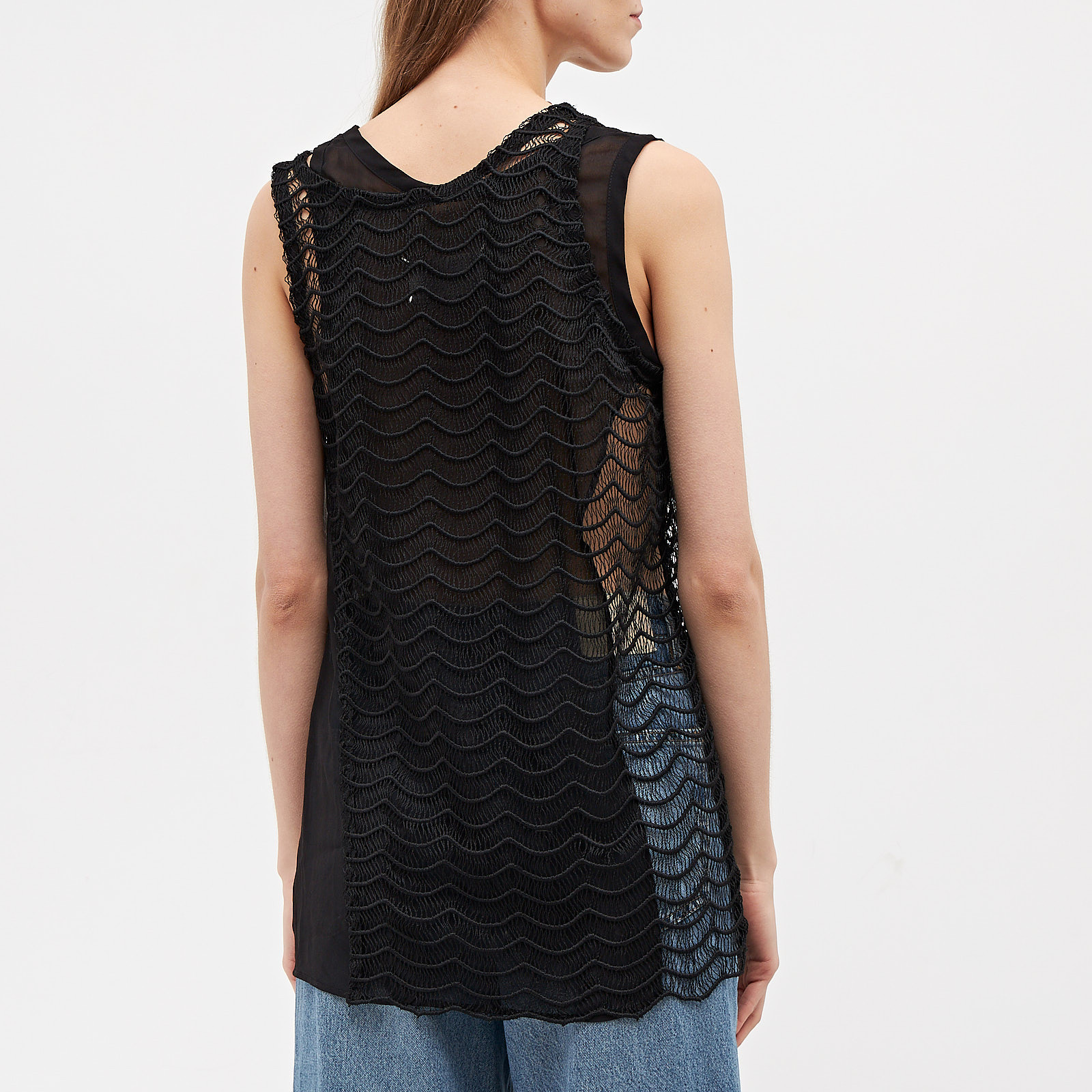 Топ черного цвета Maison Margiela - фото из каталога магазина брендовой одежды Second Friend Store Топ Maison Margiela - купить оригинал в секонд-хенде SFS - 2