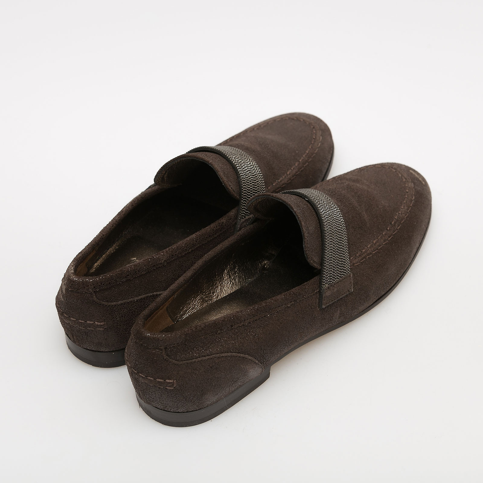 Лоферы коричневого цвета Brunello Cucinelli - фото из каталога магазина брендовой одежды Second Friend Store Лоферы Brunello Cucinelli - купить оригинал в секонд-хенде SFS - 3