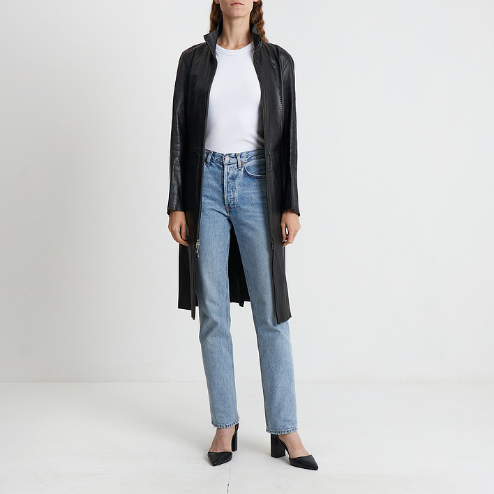 Кожаный плащ Gucci