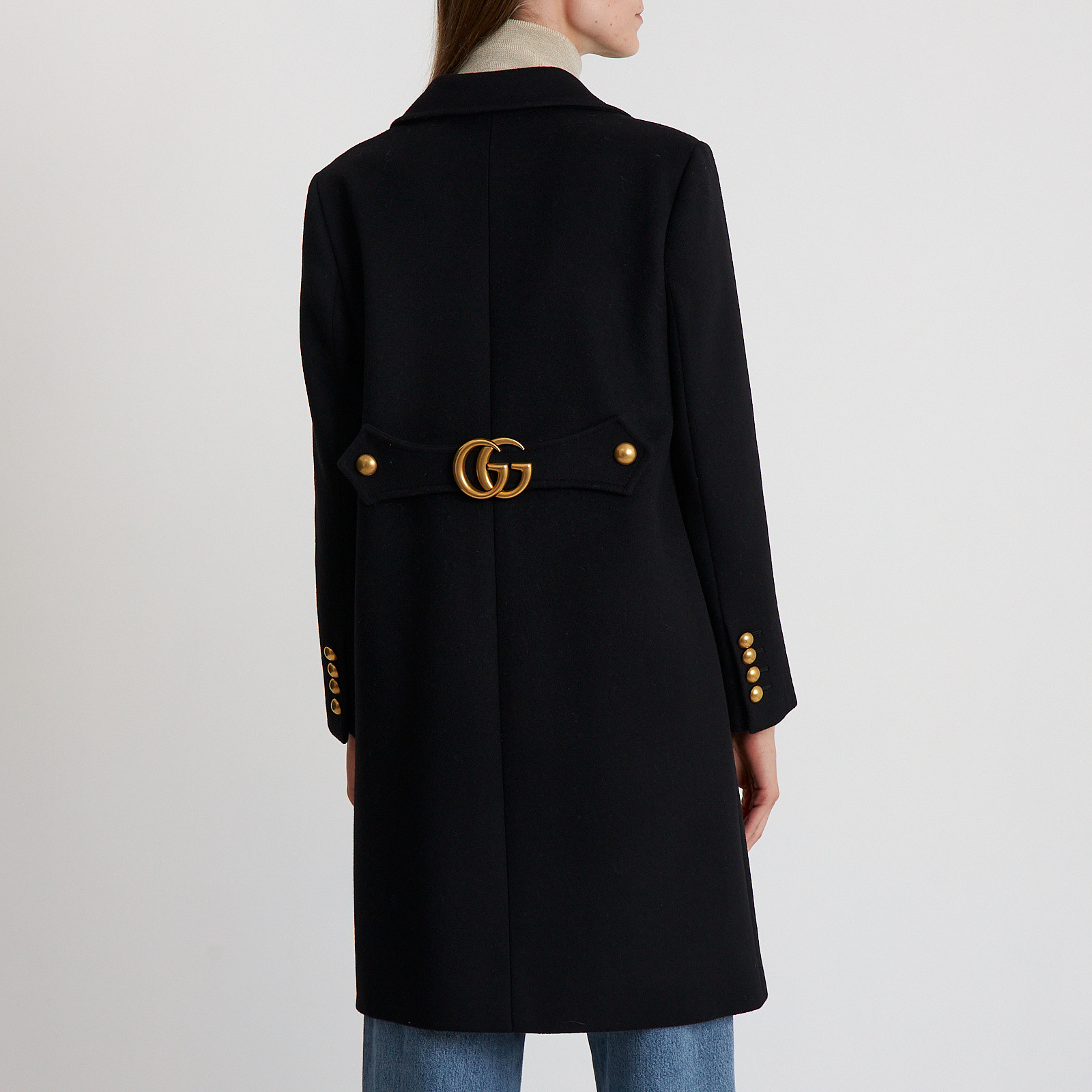 Пальто черного цвета Gucci - фото из каталога магазина брендовой одежды Second Friend Store Пальто Gucci - купить оригинал в секонд-хенде SFS - 3