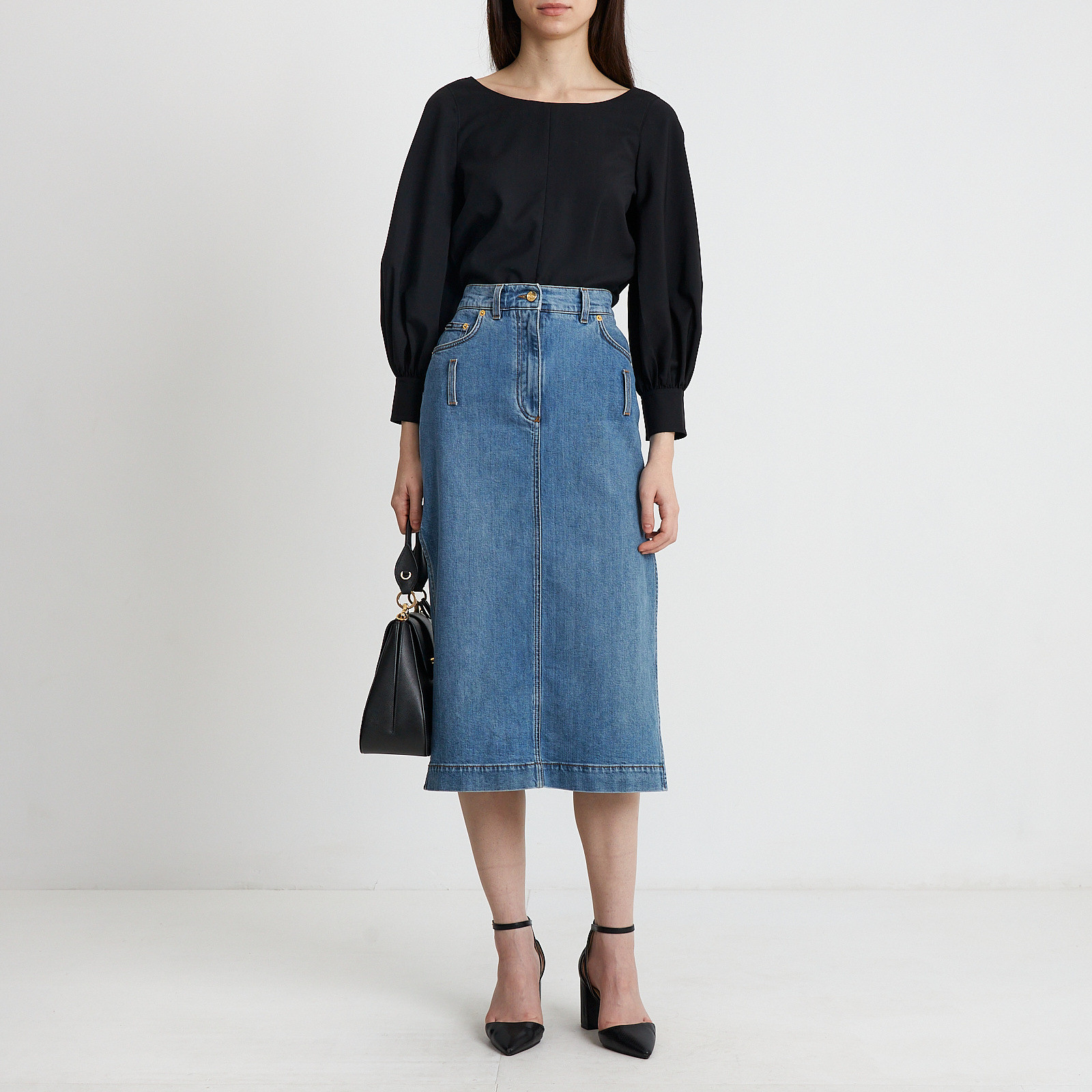 Юбка синего цвета Dolce&Gabbana - фото из каталога магазина брендовой одежды Second Friend Store Юбка Dolce&Gabbana - купить оригинал в секонд-хенде SFS - 2