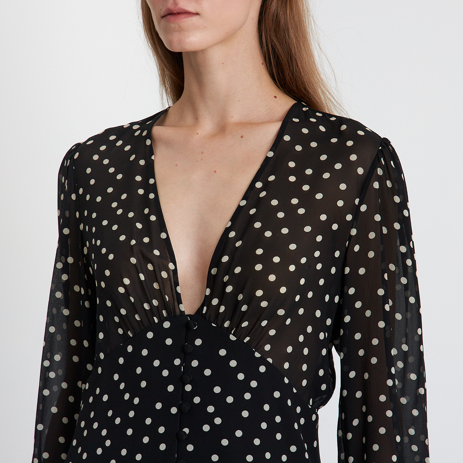 Блуза черного цвета Saint Laurent - фото из каталога магазина брендовой одежды Second Friend Store Блуза Saint Laurent - купить оригинал в секонд-хенде SFS - 4