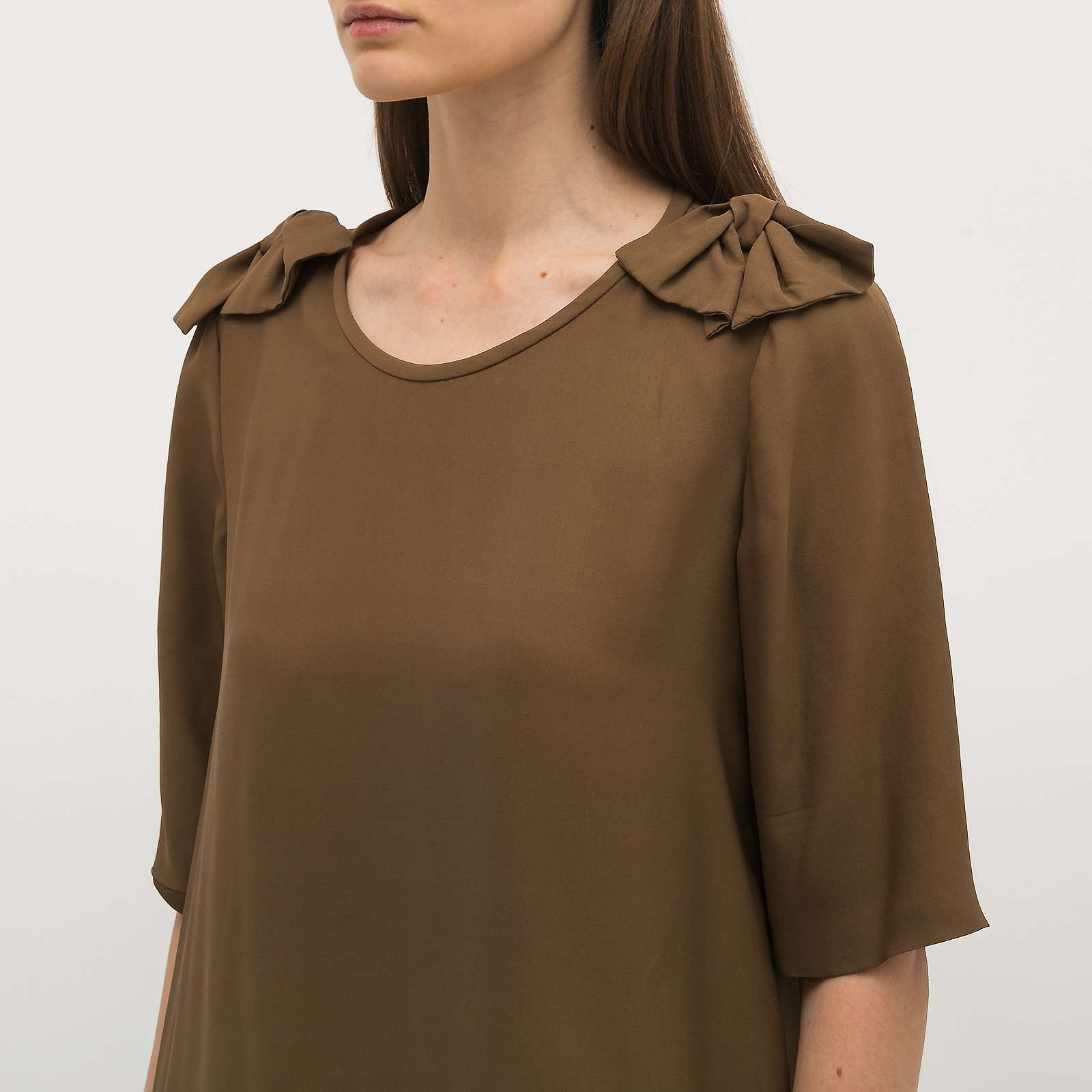 Платье коричневого цвета Chloe - фото из каталога магазина брендовой одежды Second Friend Store Платье Chloe - купить оригинал в секонд-хенде SFS - 4