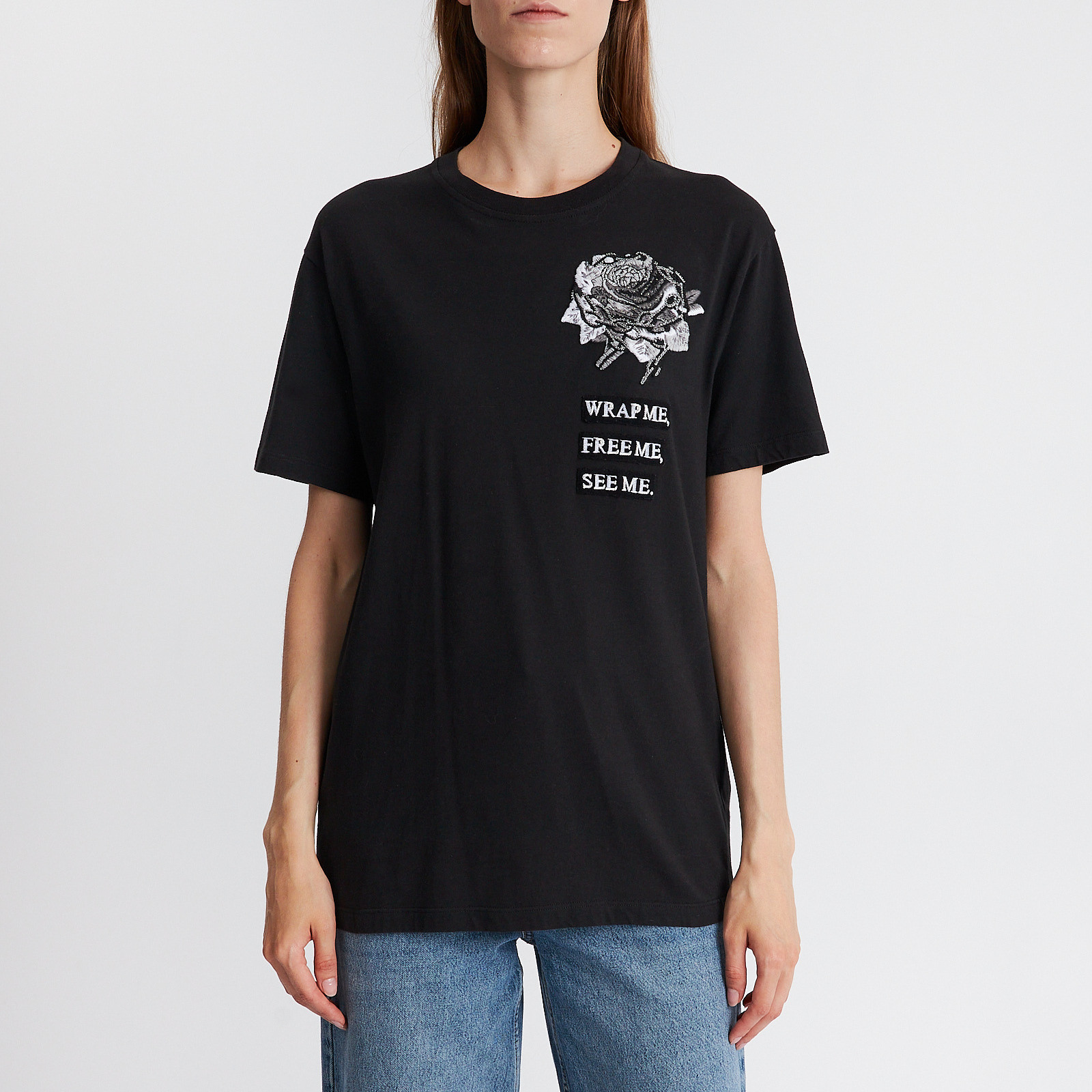 Футболка черного цвета Valentino - фото из каталога магазина брендовой одежды Second Friend Store Футболка Valentino - купить оригинал в секонд-хенде SFS - 1