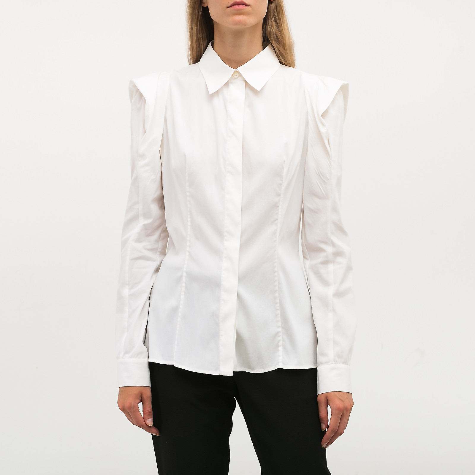 Рубашка белого цвета Prada - фото из каталога магазина брендовой одежды Second Friend Store Рубашка Prada - купить оригинал в секонд-хенде SFS - 1