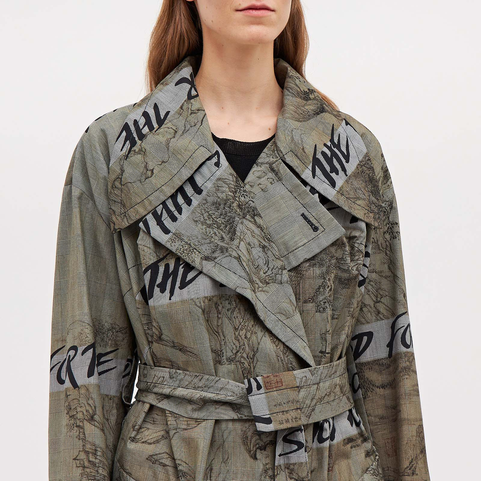 Тренч серого цвета Vivienne Westwood - фото из каталога магазина брендовой одежды Second Friend Store Тренч Vivienne Westwood - купить оригинал в секонд-хенде SFS - 4