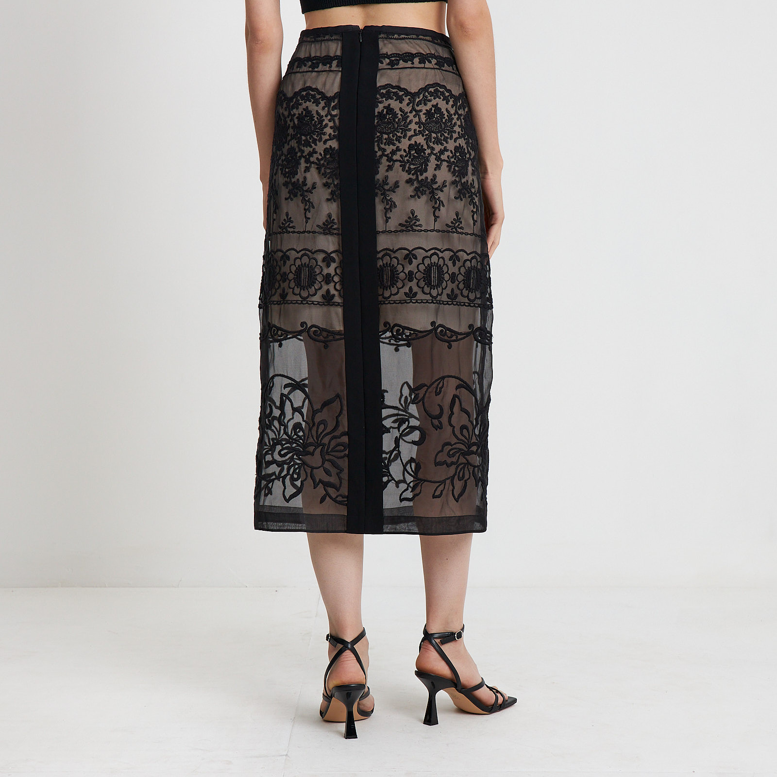 Юбка  черного цвета N21 - фото из каталога магазина брендовой одежды Second Friend Store Юбка N21 - купить оригинал в секонд-хенде SFS - 3