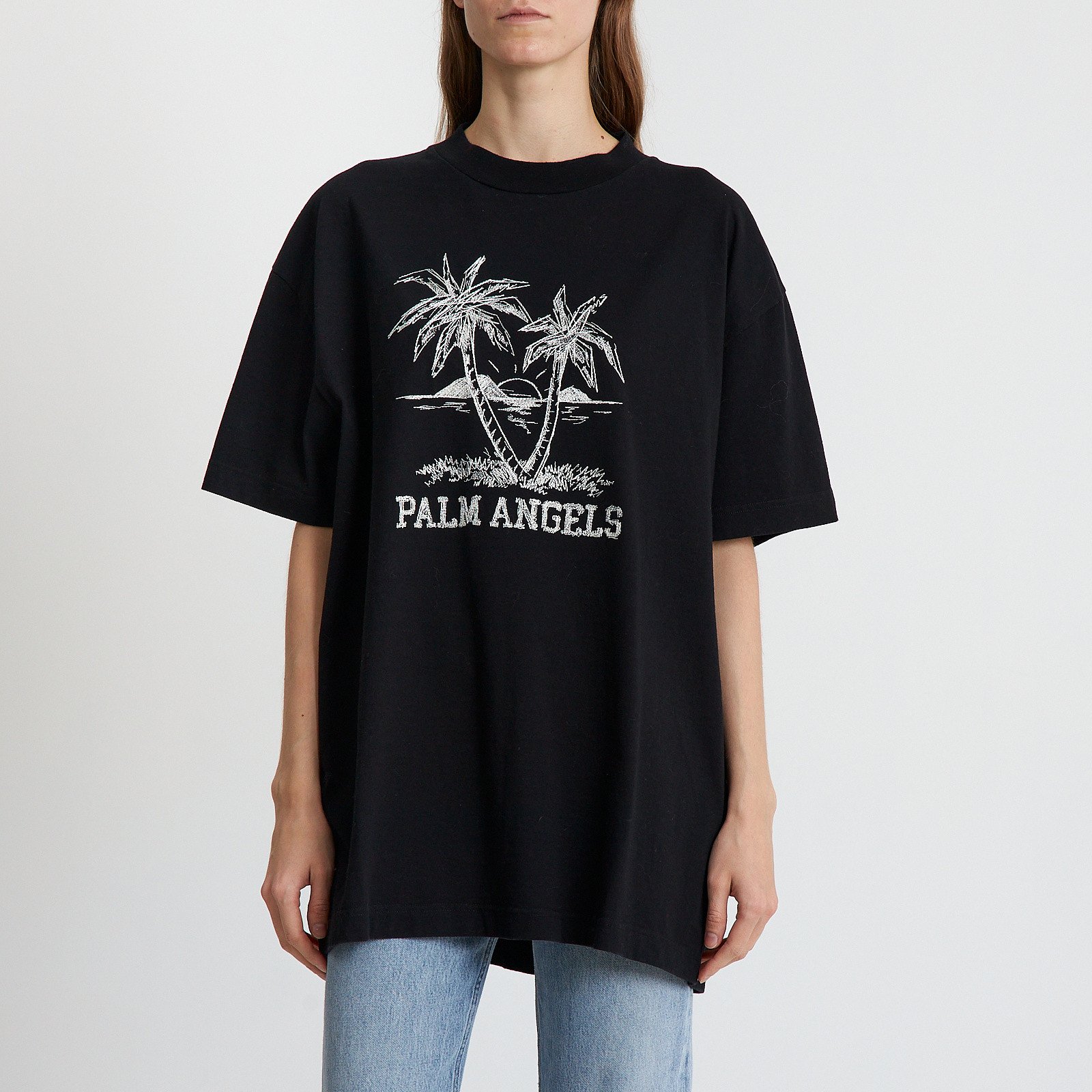 Футболка черного цвета Palm Angels - фото из каталога магазина брендовой одежды Second Friend Store Футболка Palm Angels - купить оригинал в секонд-хенде SFS - 1