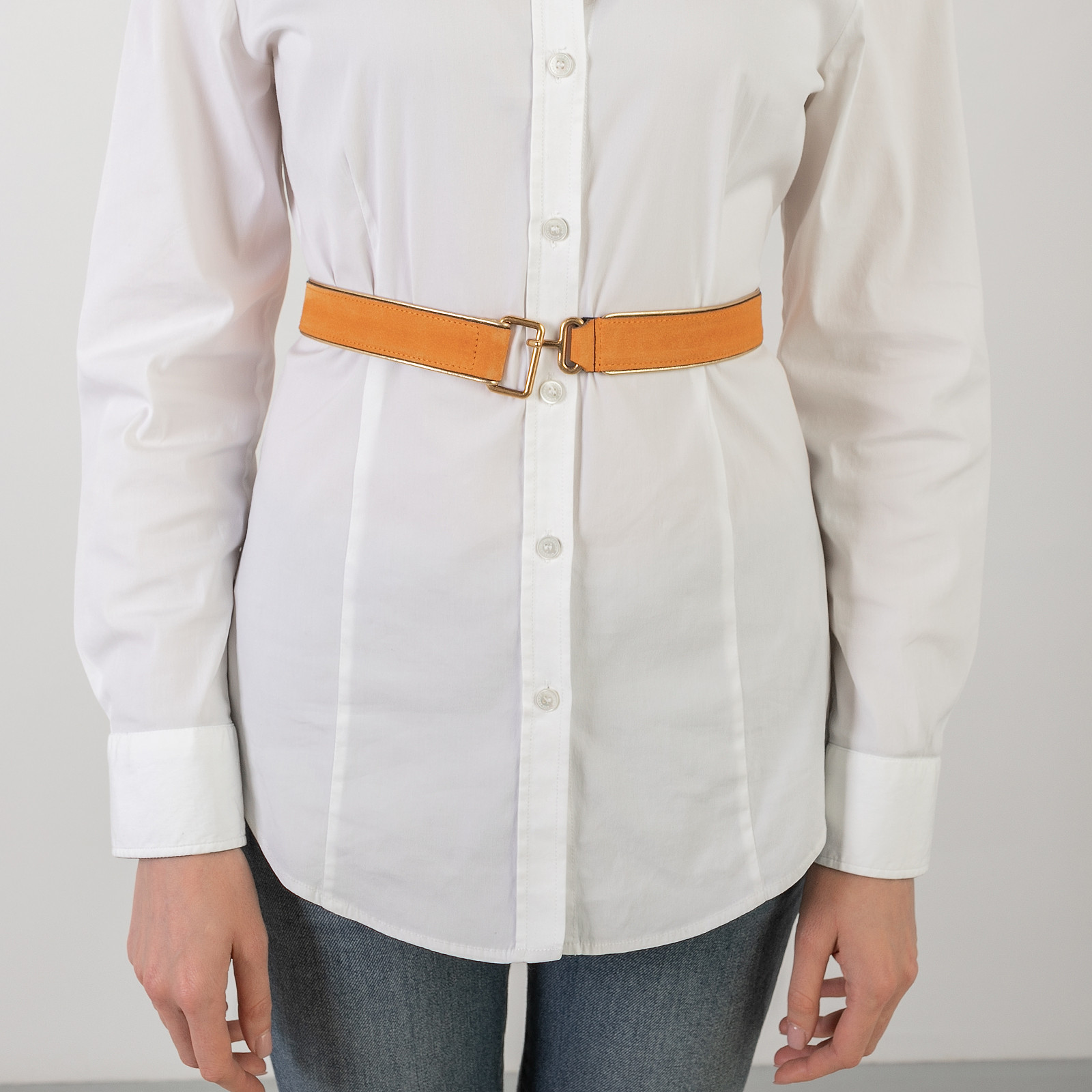 Ремень  оранжевого цвета Yves Saint Laurent - фото из каталога магазина брендовой одежды Second Friend Store Ремень Yves Saint Laurent - купить оригинал в секонд-хенде SFS - 2