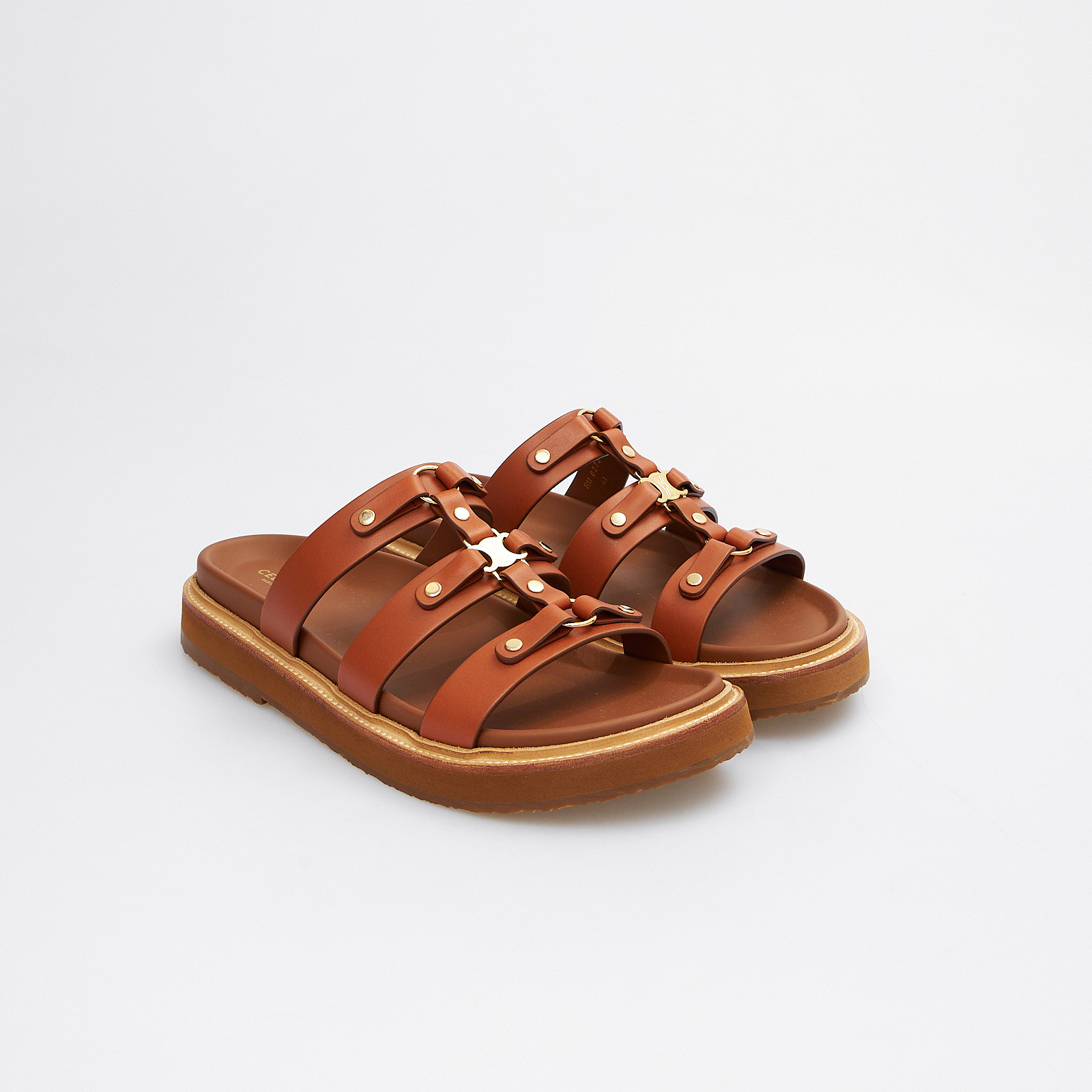 Сандалии коричневого цвета Celine - фото из каталога магазина брендовой одежды Second Friend Store Сандалии Celine - купить оригинал в секонд-хенде SFS - 2