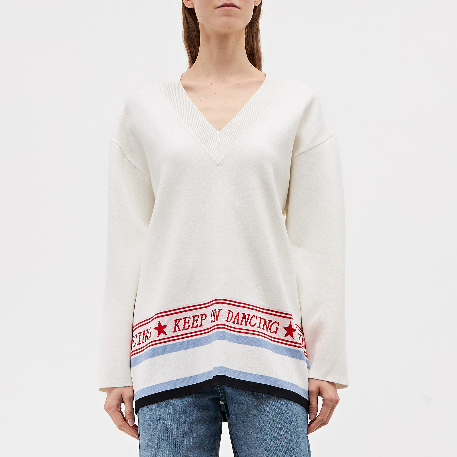 Джемпер белого цвета Sandro - фото из каталога магазина брендовой одежды Second Friend Store Джемпер Sandro - купить оригинал в секонд-хенде SFS - 1