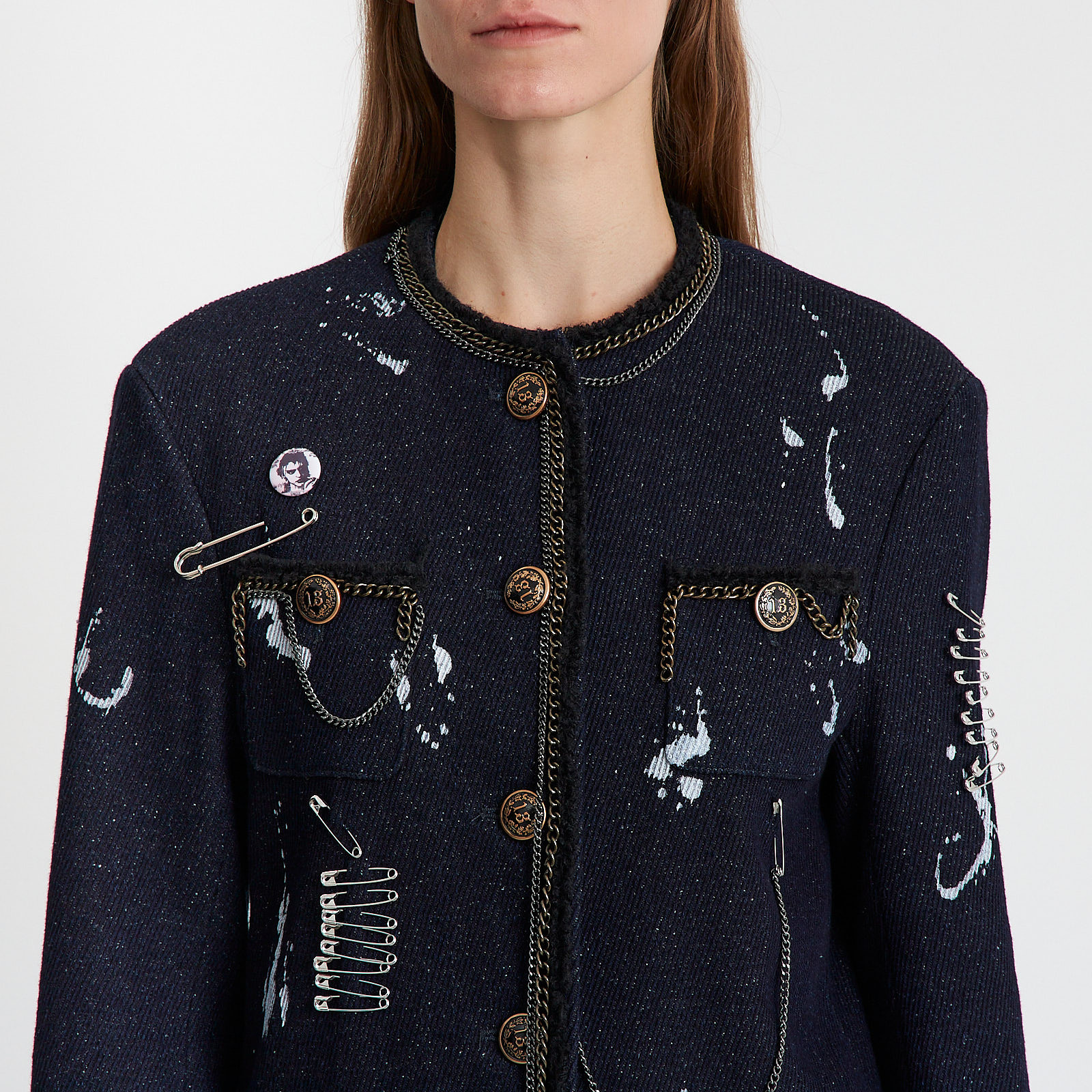 Жакет синего цвета R13 - фото из каталога магазина брендовой одежды Second Friend Store Жакет R13 - купить оригинал в секонд-хенде SFS - 4