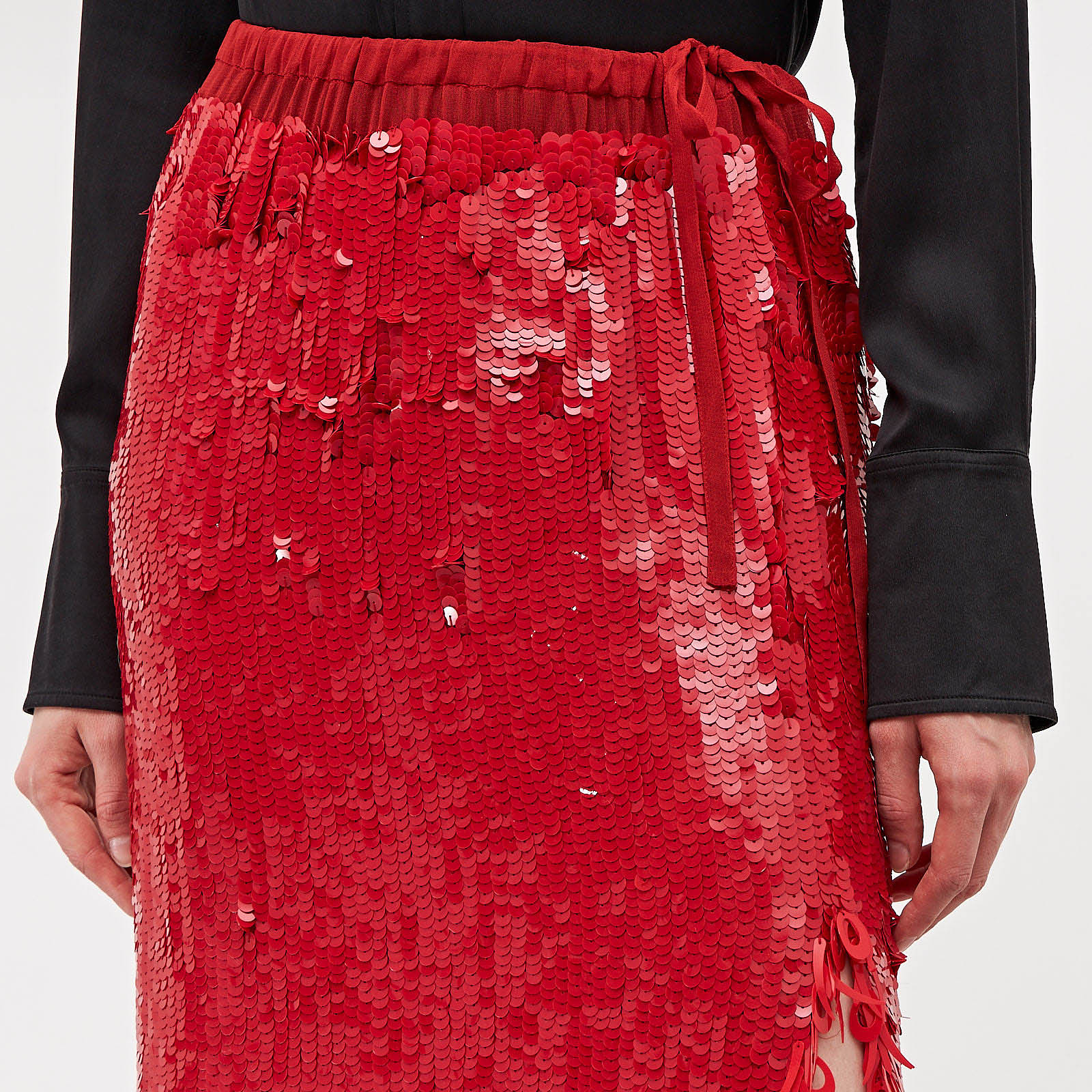 Юбка красного цвета Dries Van Noten - фото из каталога магазина брендовой одежды Second Friend Store Юбка Dries Van Noten - купить оригинал в секонд-хенде SFS - 4