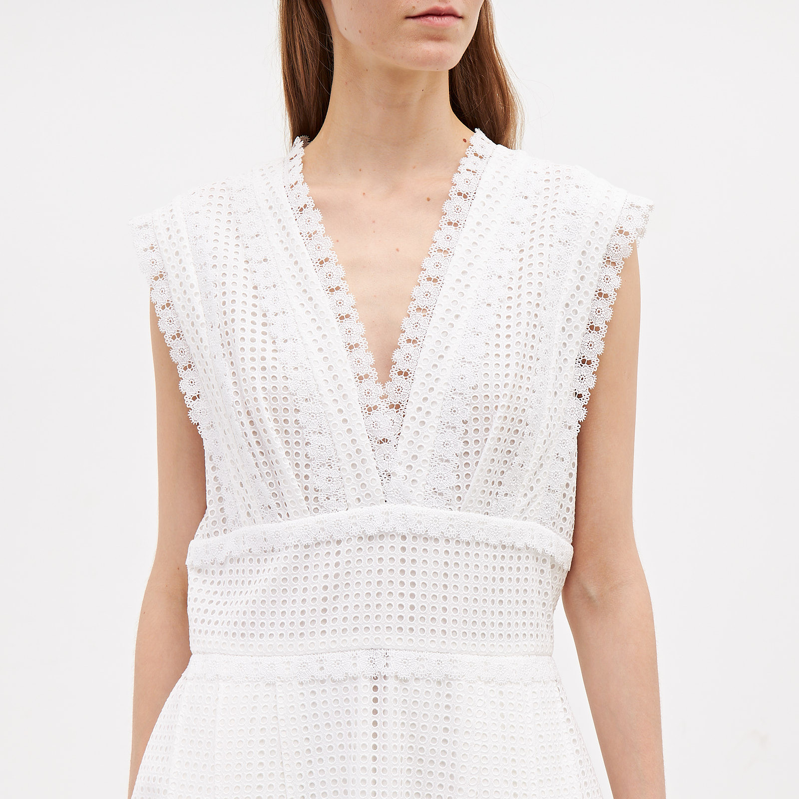 Платье белого цвета Oscar de la Renta - фото из каталога магазина брендовой одежды Second Friend Store Платье Oscar de la Renta - купить оригинал в секонд-хенде SFS - 4