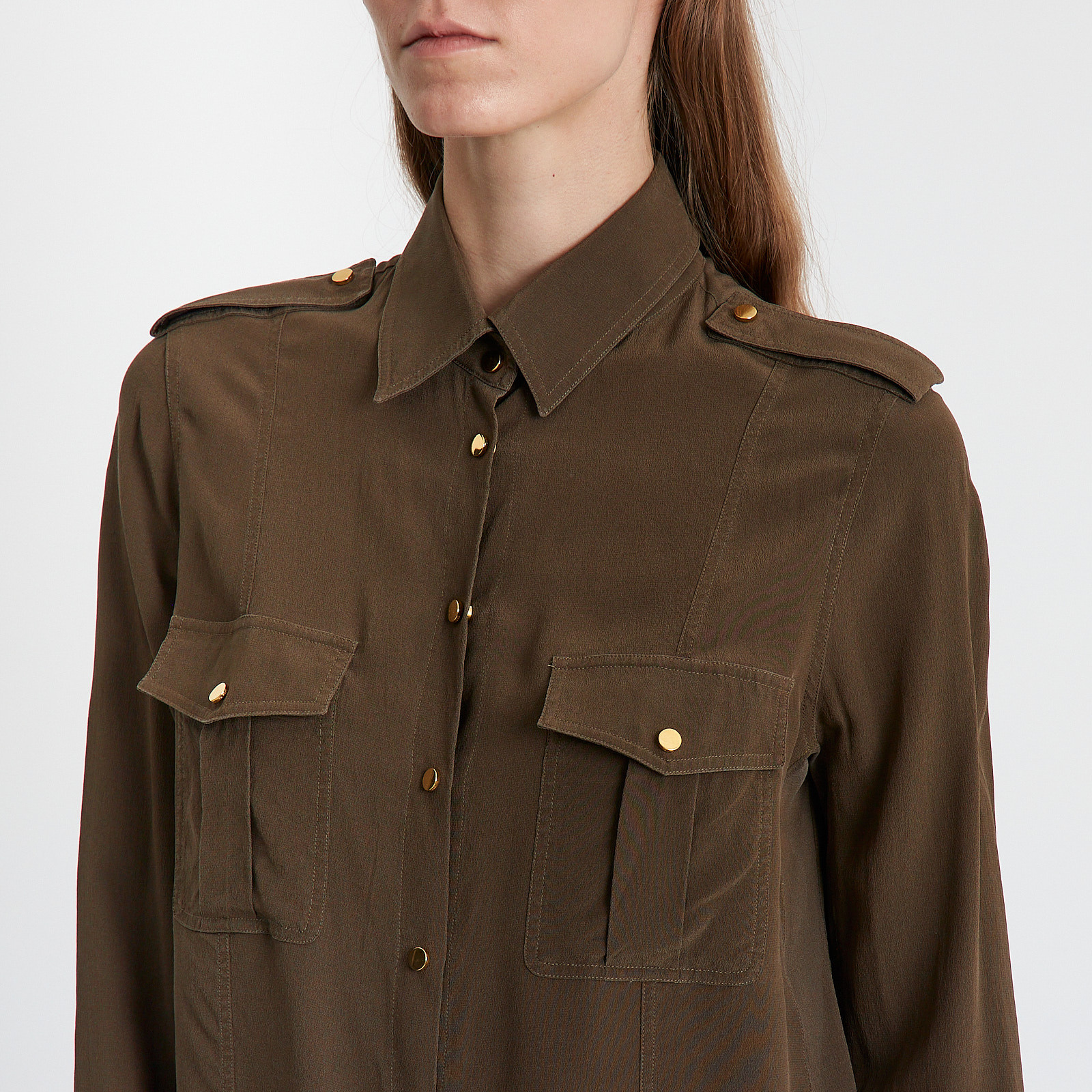 Блуза коричневого цвета Tom Ford - фото из каталога магазина брендовой одежды Second Friend Store Блуза Tom Ford - купить оригинал в секонд-хенде SFS - 4