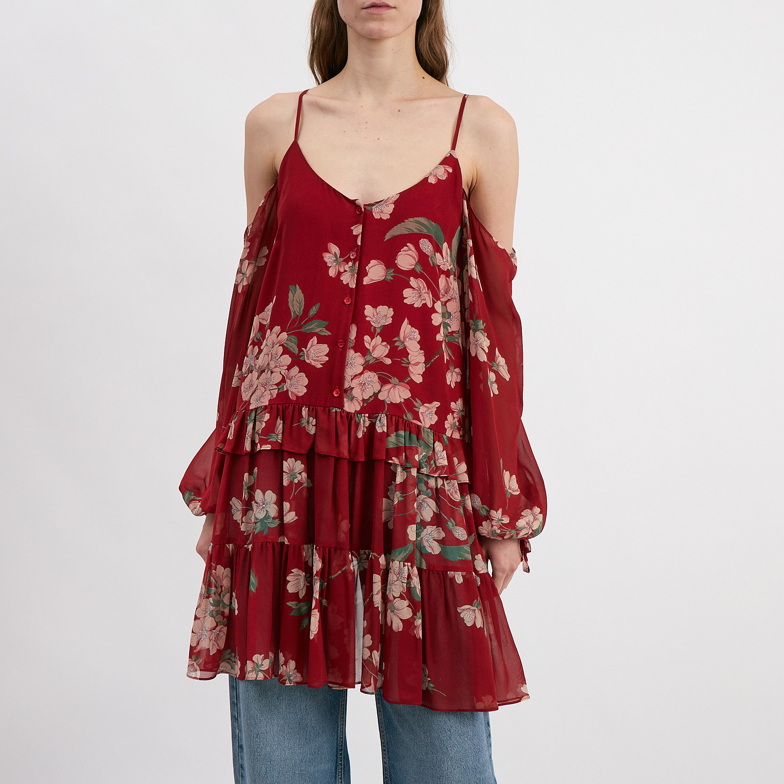 Платье красного цвета Magda Butrym - фото из каталога магазина брендовой одежды Second Friend Store Платье Magda Butrym - купить оригинал в секонд-хенде SFS - 1