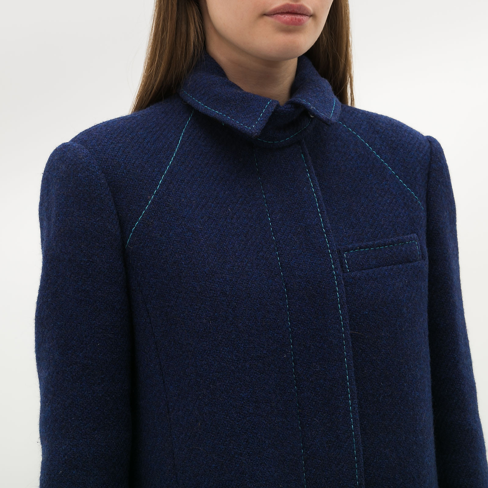 Пальто  синего цвета Missoni - фото из каталога магазина брендовой одежды Second Friend Store Пальто Missoni - купить оригинал в секонд-хенде SFS - 4