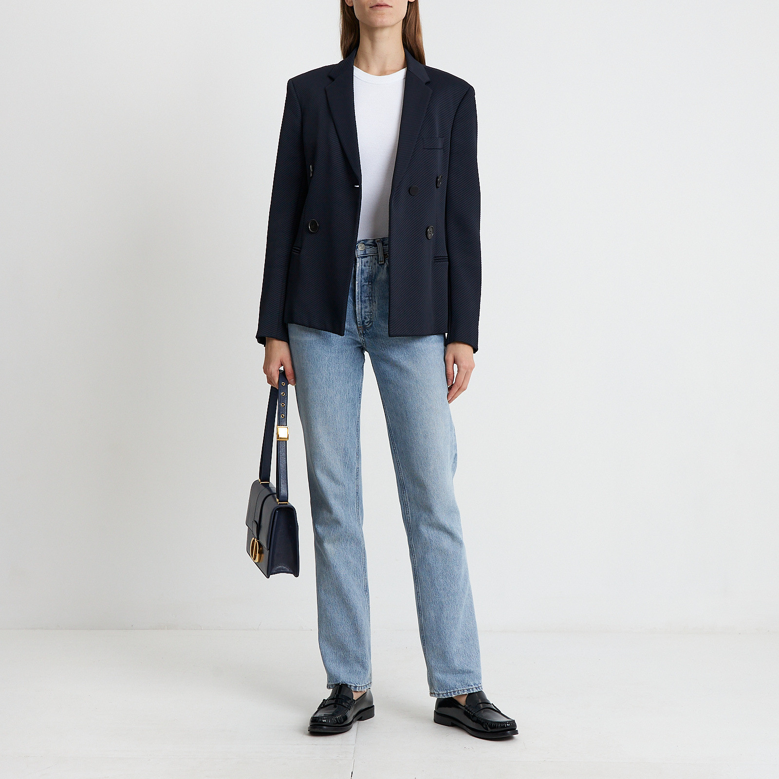 Пиджак синего цвета Celine - фото из каталога магазина брендовой одежды Second Friend Store Пиджак Celine - купить оригинал в секонд-хенде SFS - 2