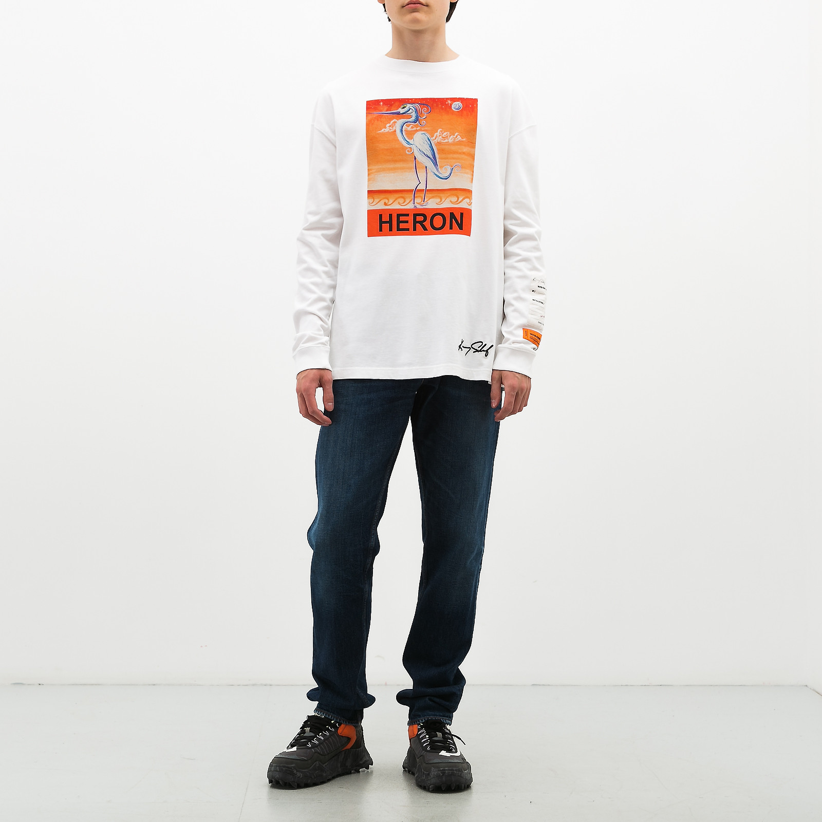 Лонгслив белого цвета Heron Preston - фото из каталога магазина брендовой одежды Second Friend Store Лонгслив Heron Preston - купить оригинал в секонд-хенде SFS - 2